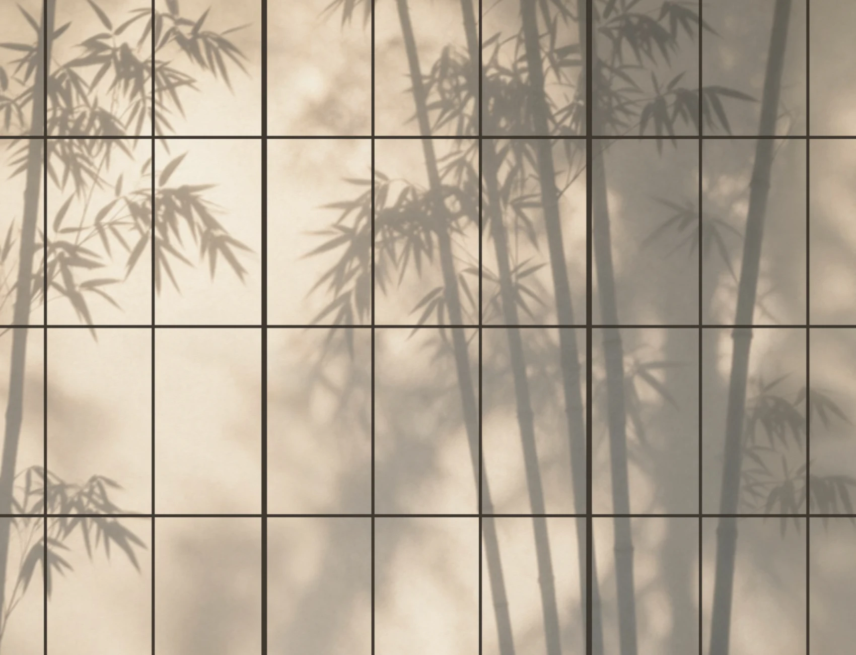 Beige Shoji japanische Natur-Fototapete für ruhige Räume