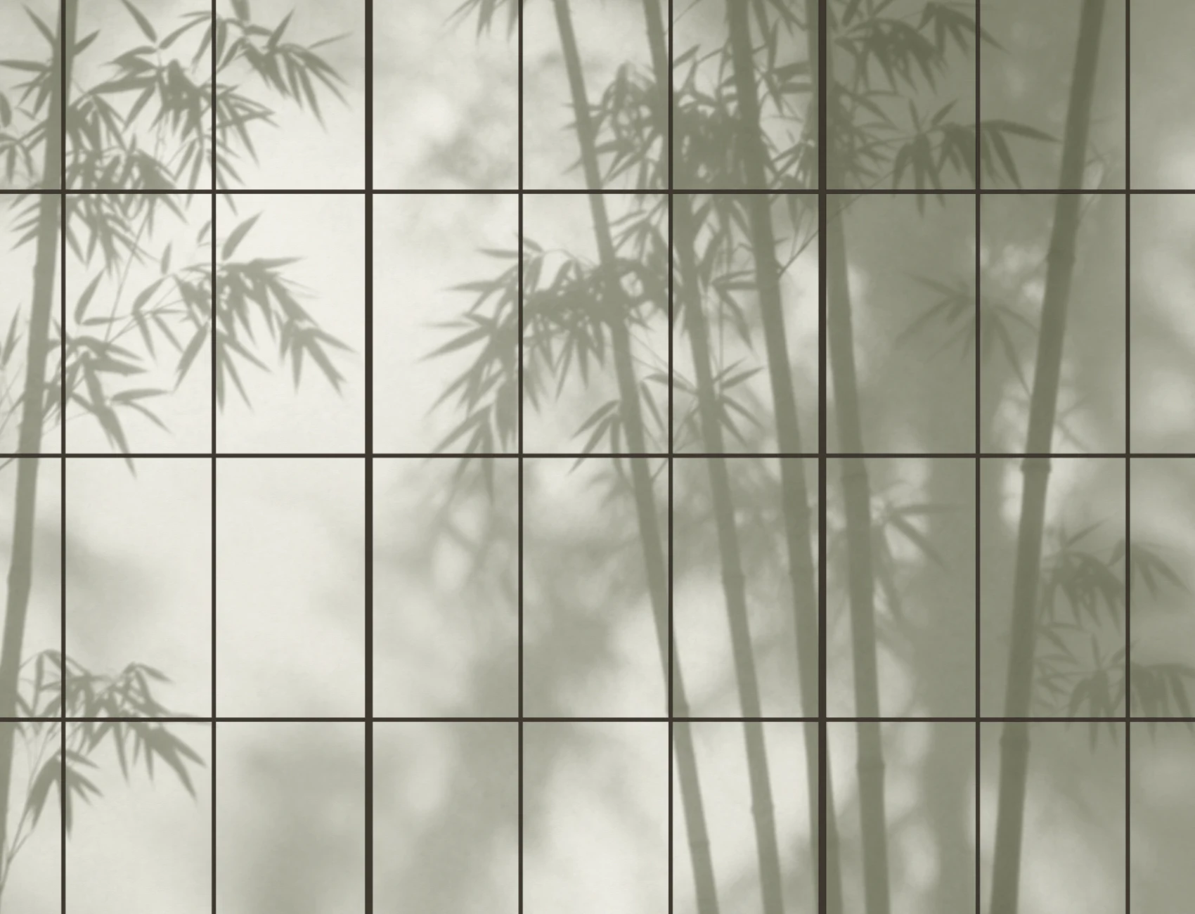 Green Bamboo Shoji Wall Mural For Serene Ambiance