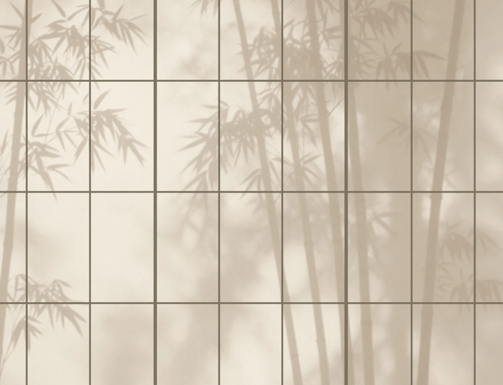 Beige Japanese Shoji Style Light Bamboo Wall Mural