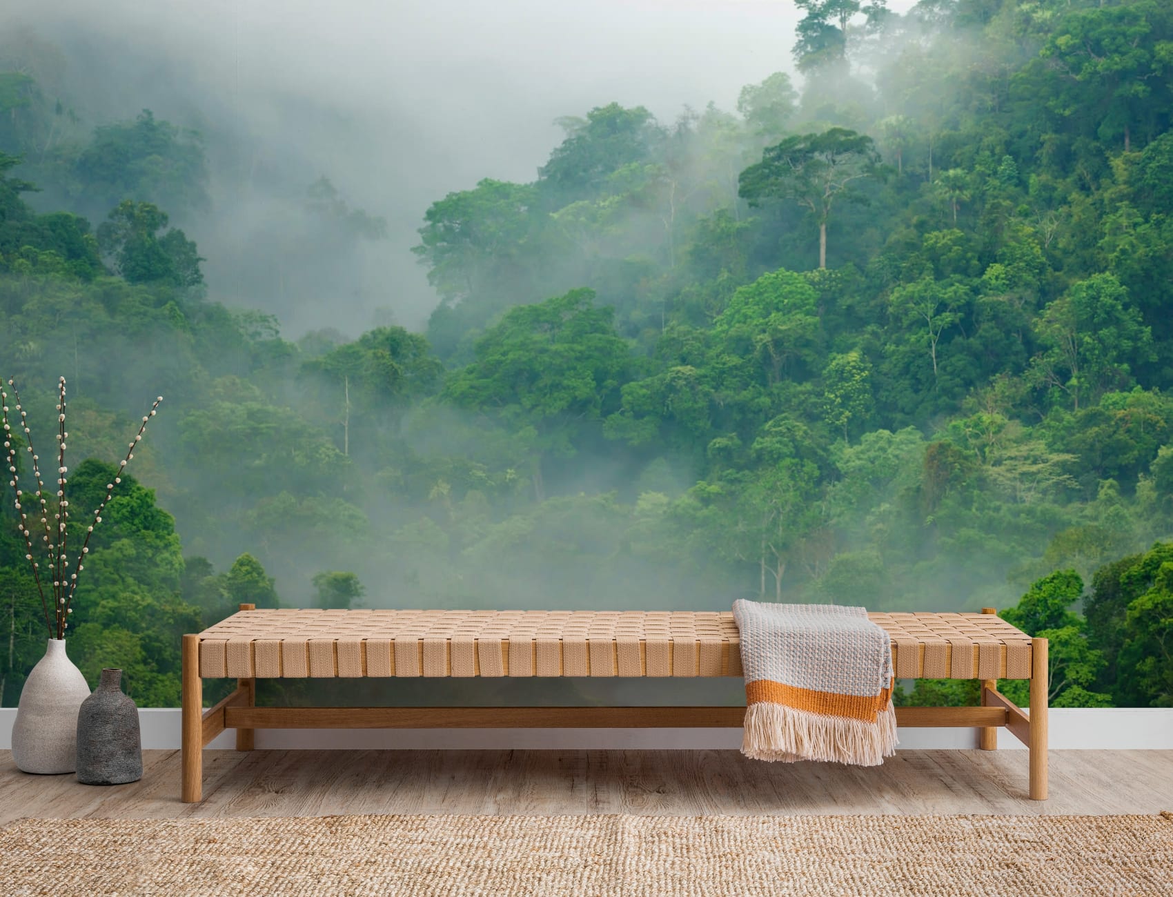 Misty Rainforest Wallpaper Mural