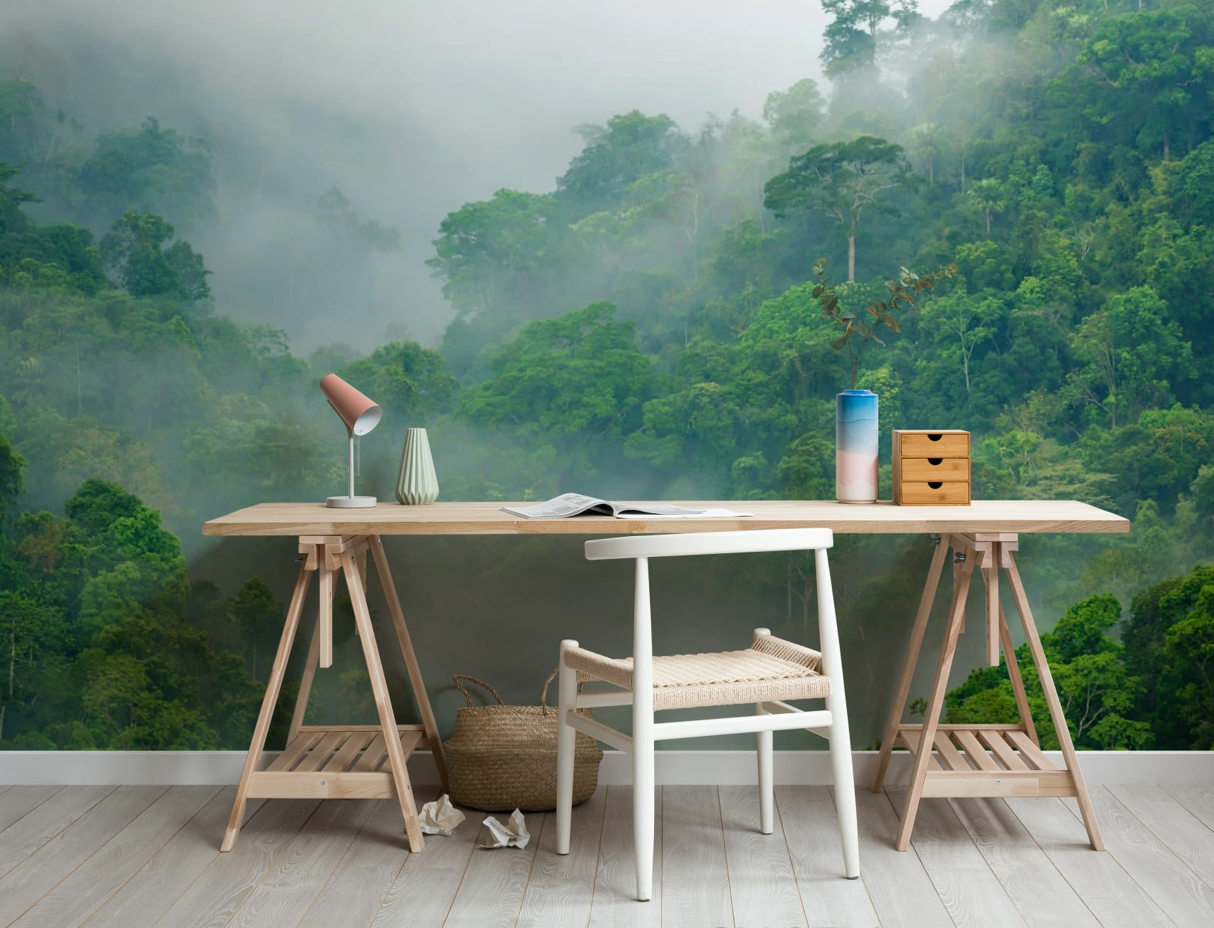 Misty Rainforest Wallpaper Mural