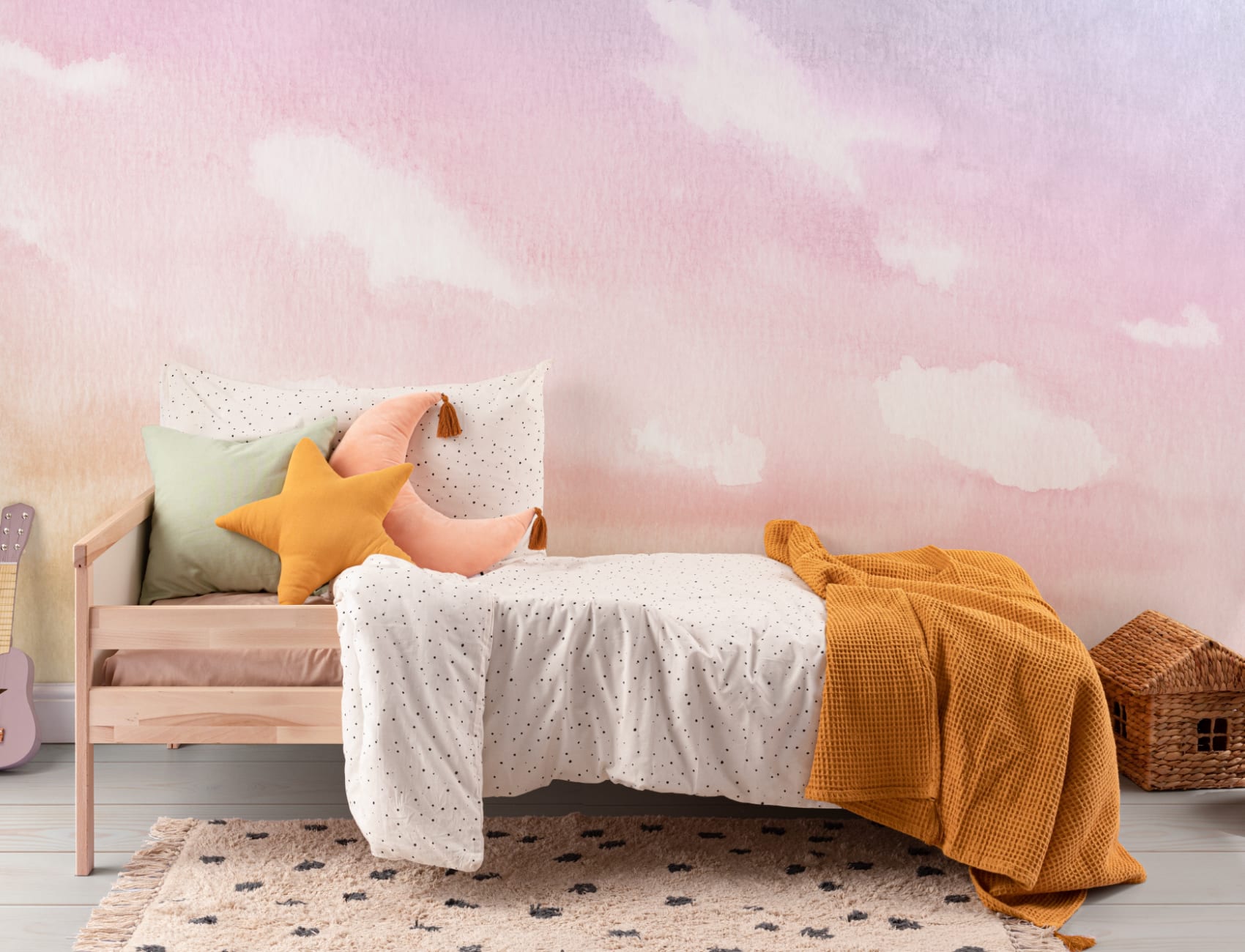 Lys pastel akvarel sky & himmel tapet vægmaleri