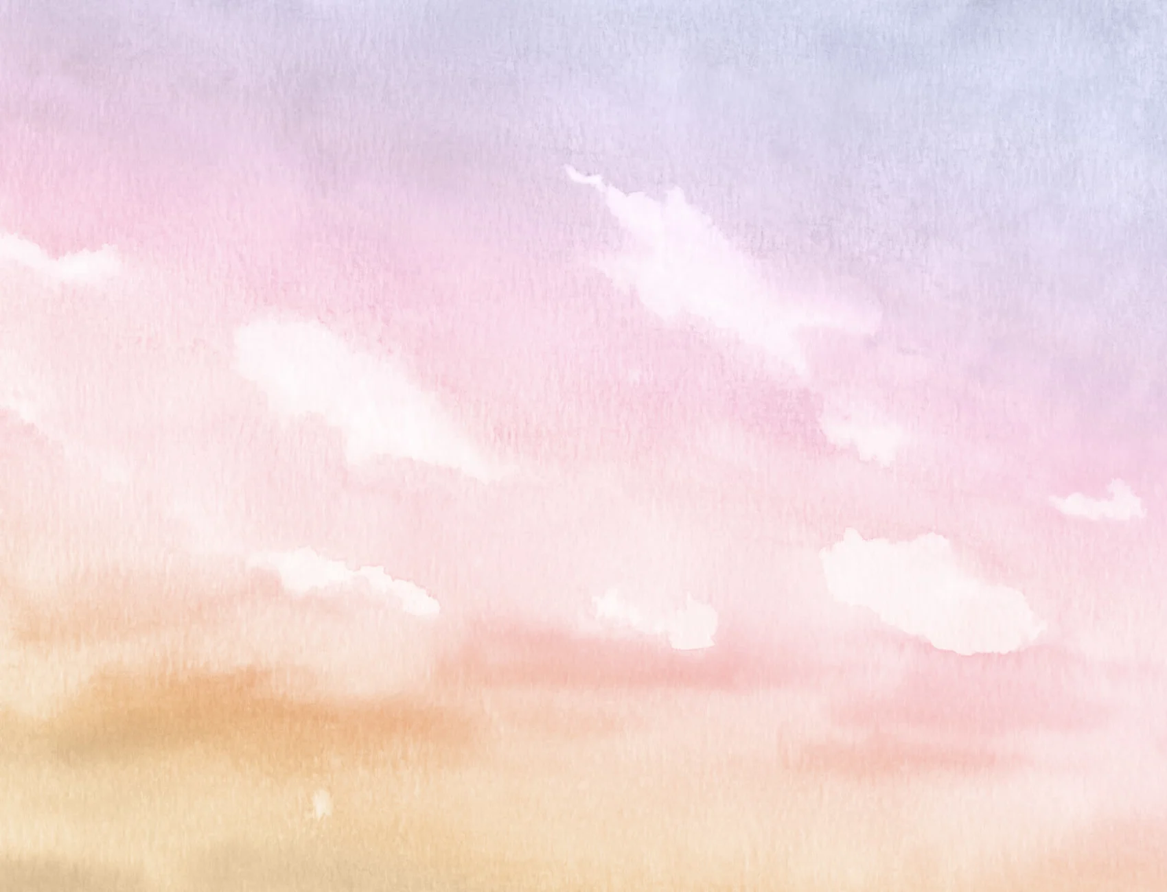 Lys pastel akvarel sky & himmel tapet vægmaleri