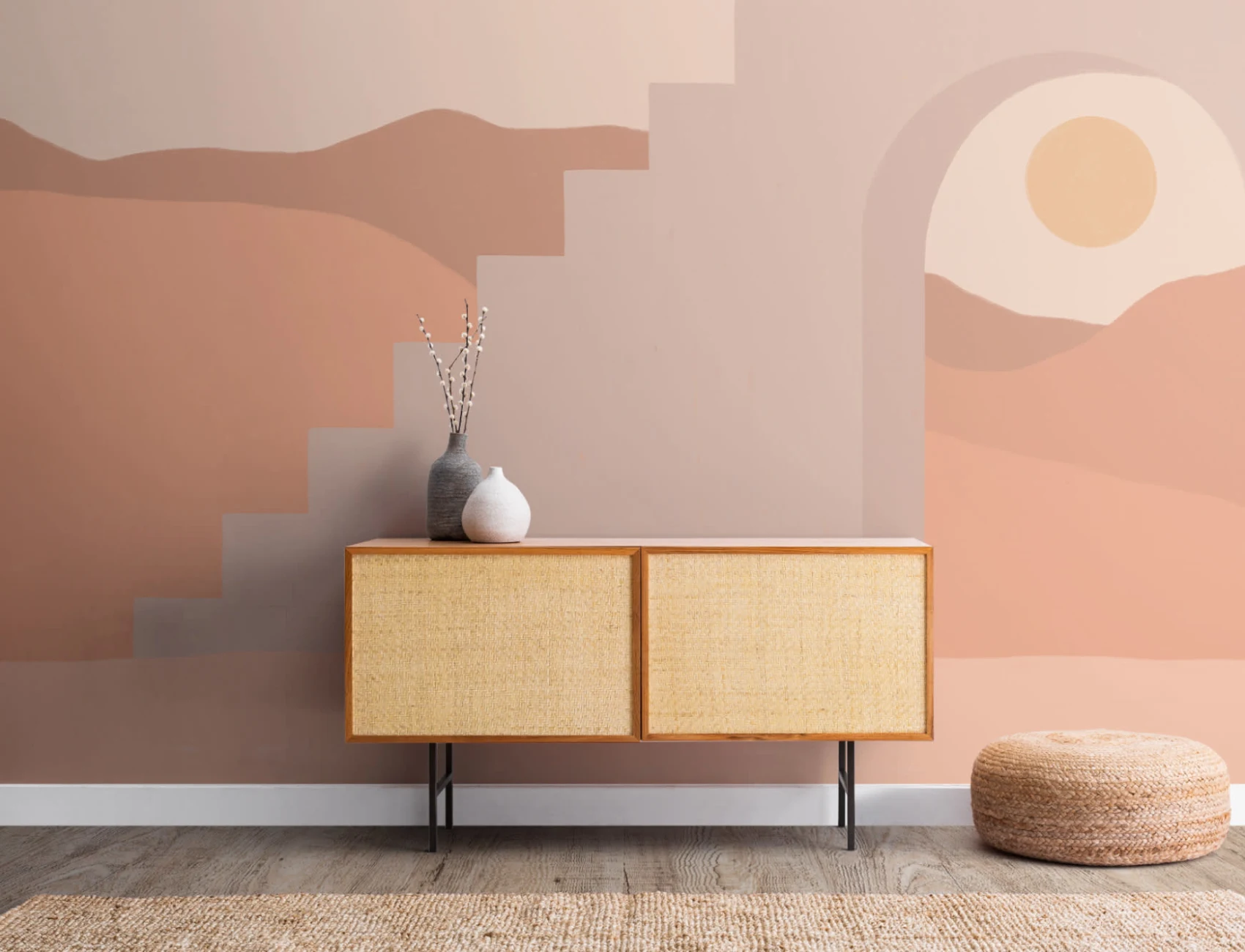 Neutral Architecture & Desert Landscape Wallpaper Mural