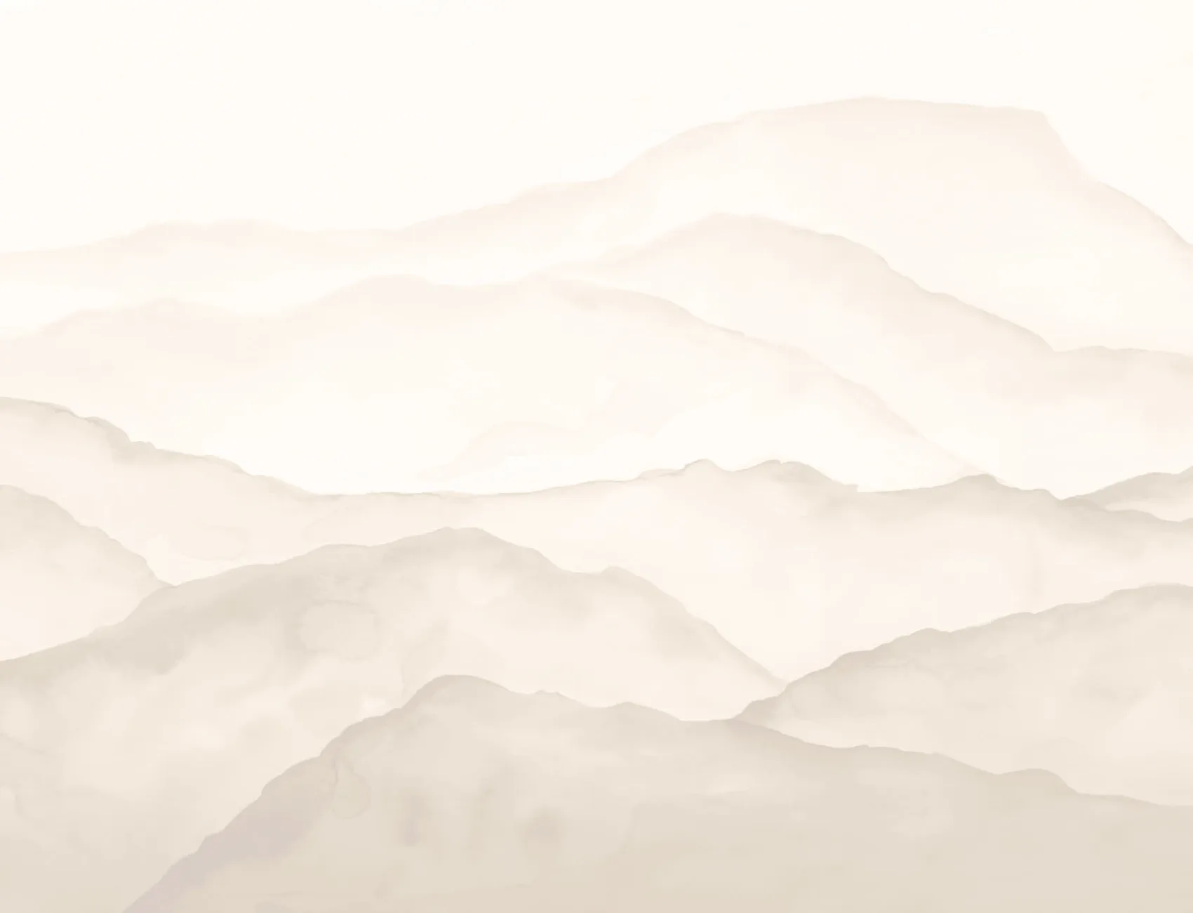 Papier Peint Panoramique Montagnes à l’Aquarelle Beige