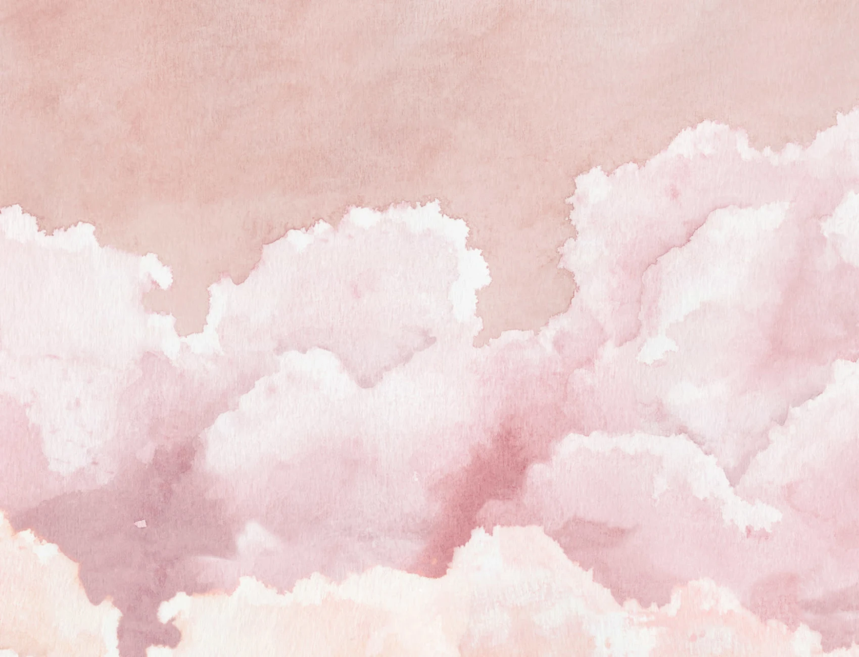 Pink Watercolor Clouds Wallpaper Mural