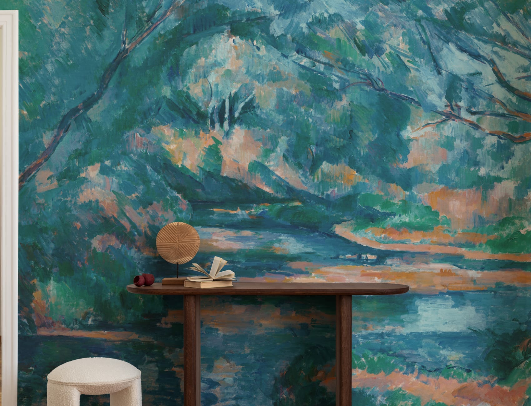 Mural de papel pintado The Brook en tonos azules fríos