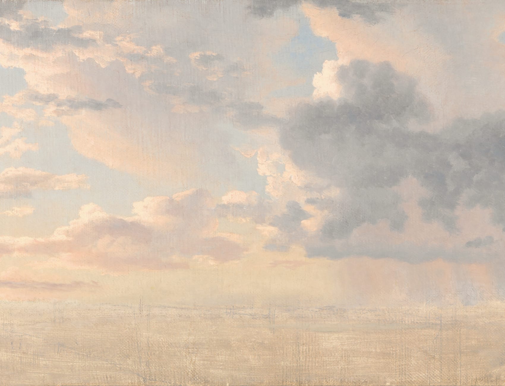 Study of Clouds Over the Sound Wall Mural in Classic Tones