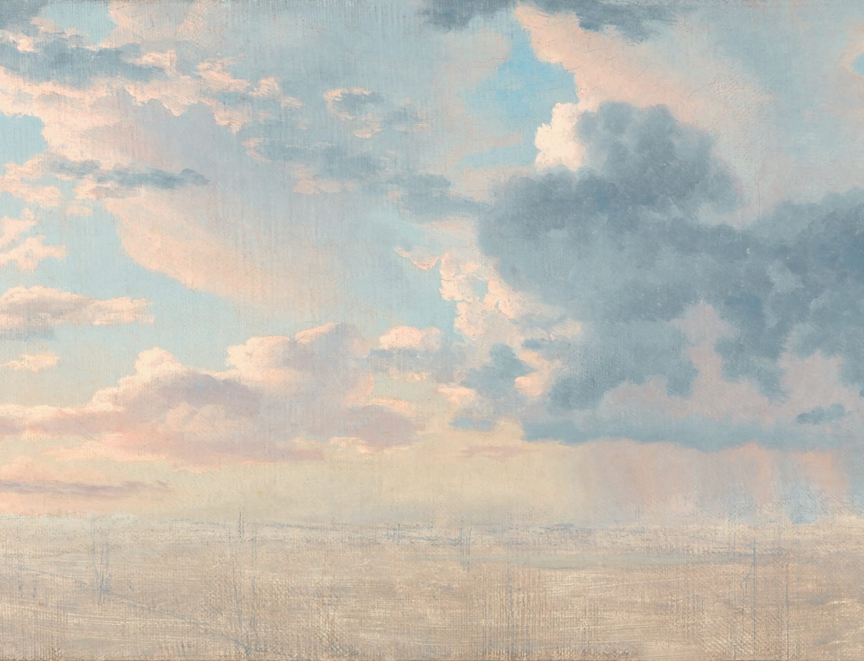 Study of Clouds Over the Sound Wall Mural in Evening Tones
