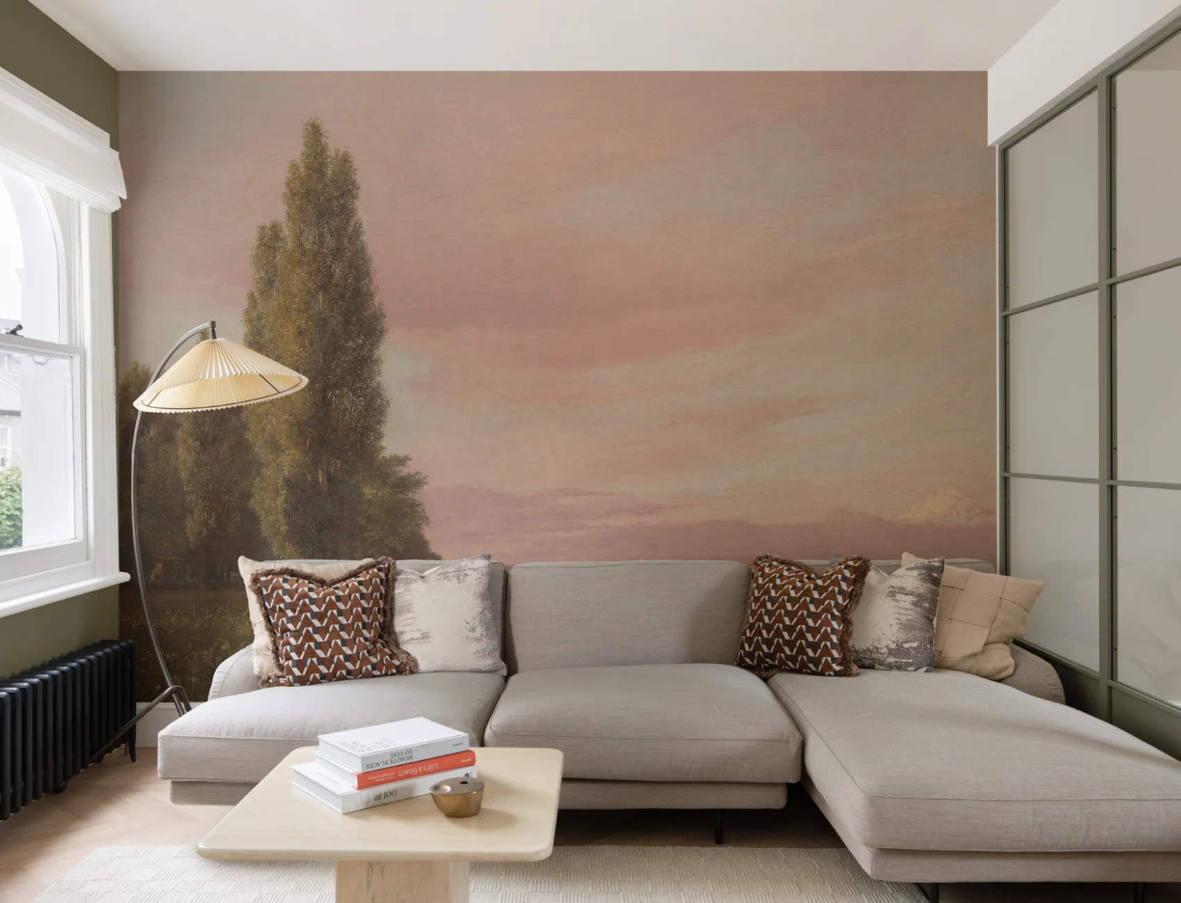 Waters Edge Sunset Vintage Landscape Wall Mural by Christen Købke