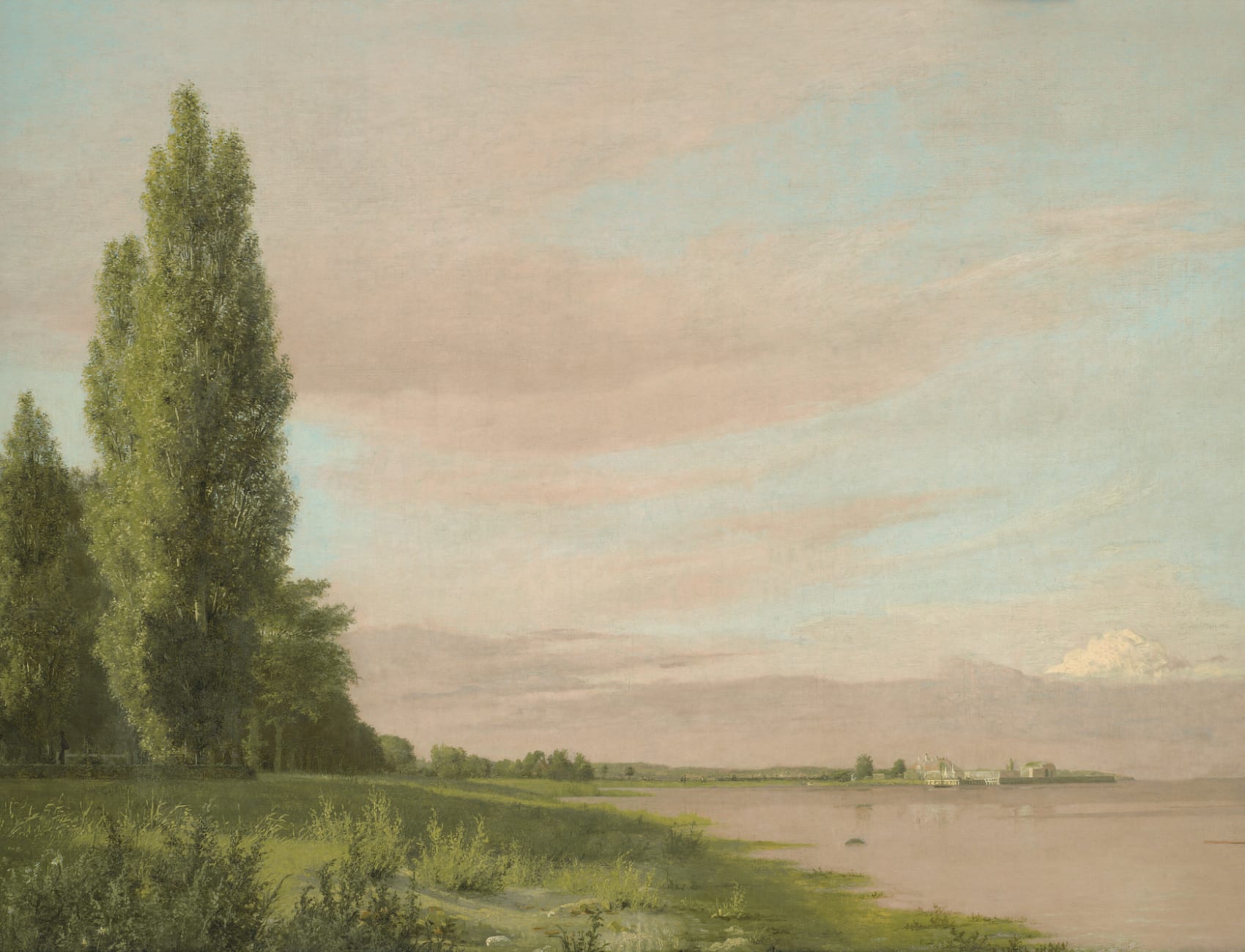 Fototapete Waters Edge Klassische Vintage-Landschaft von Christen Købke
