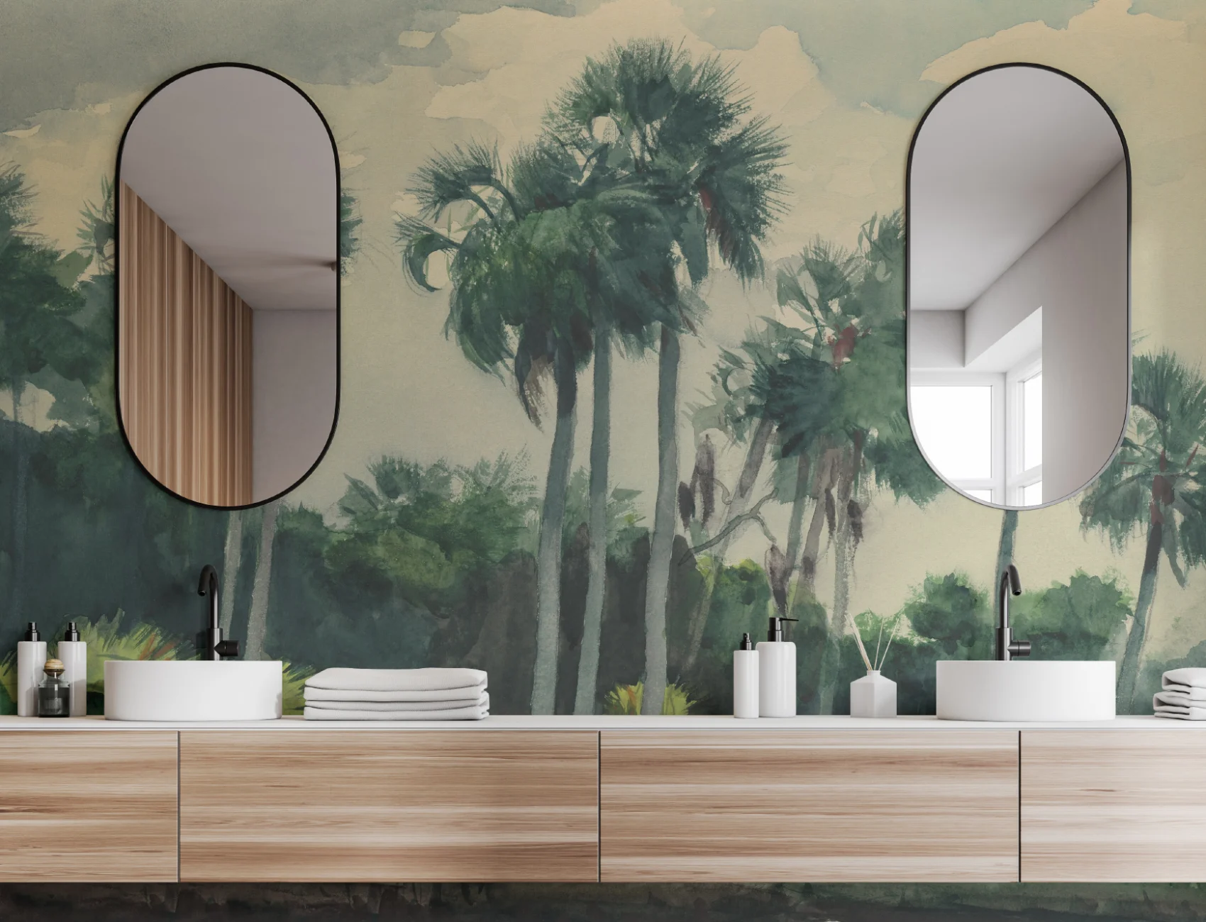 Chusan Classic Acuarela Palm Mural de Winslow Homer