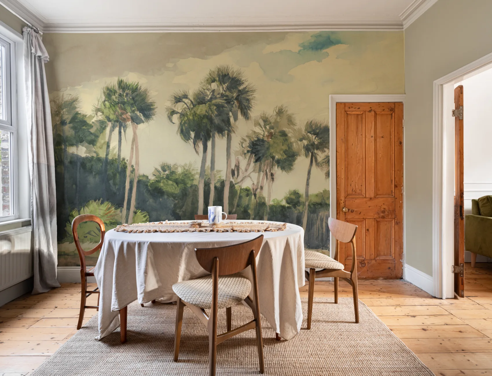 Chusan Pastell akvarell Palm Mural-tapeter av Winslow Homer