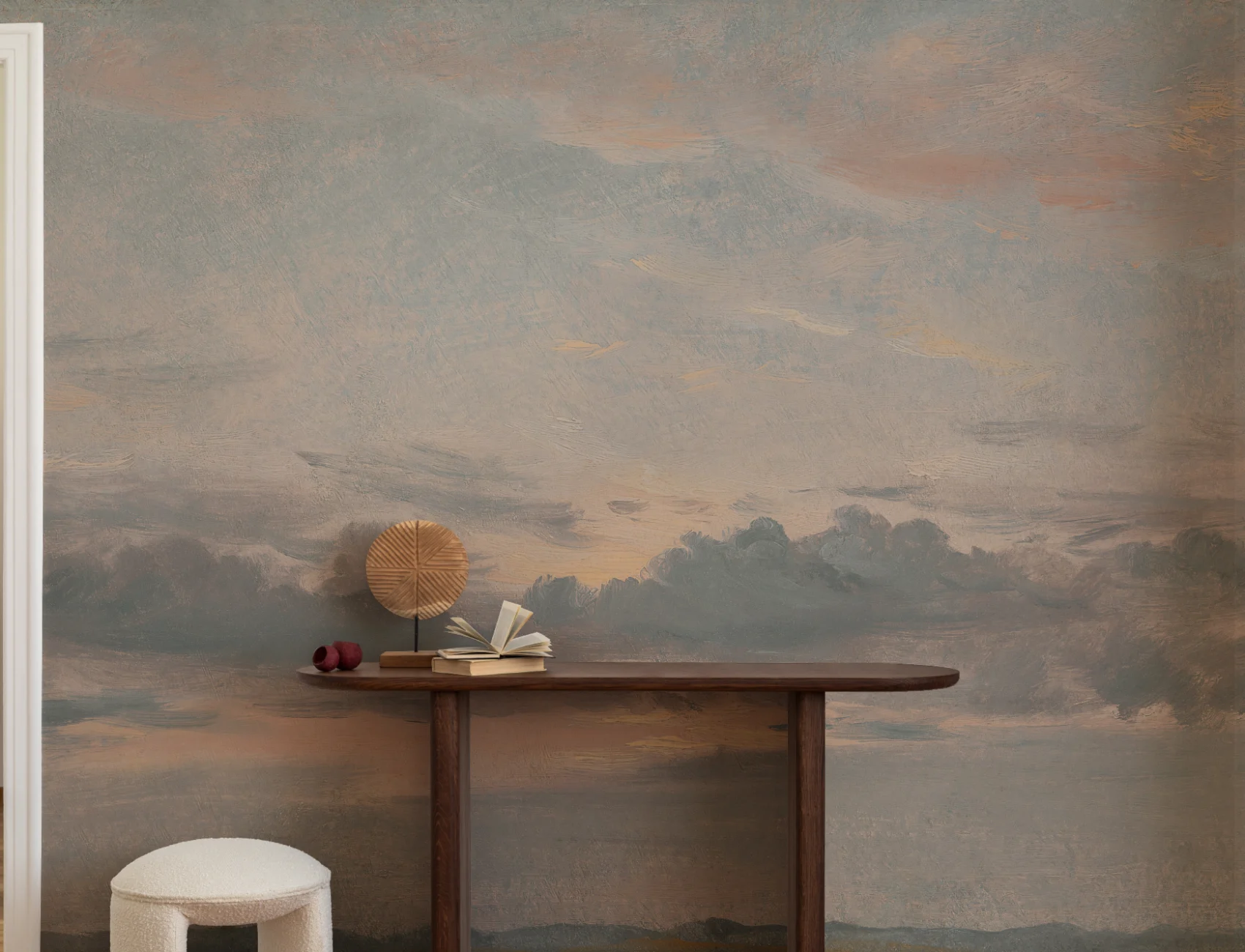 John Constable muurschildering zonsondergang