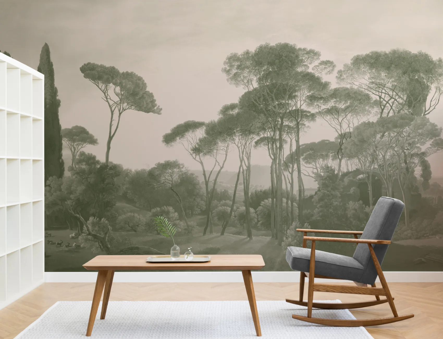 Green Tivoli Forest Landscape Painting Mural
