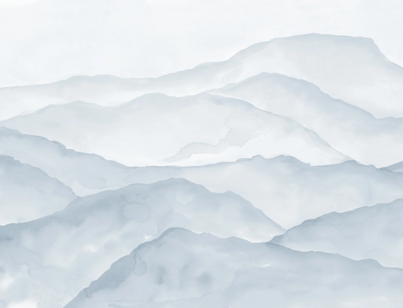 Light Blue Watercolor Mountains Mural