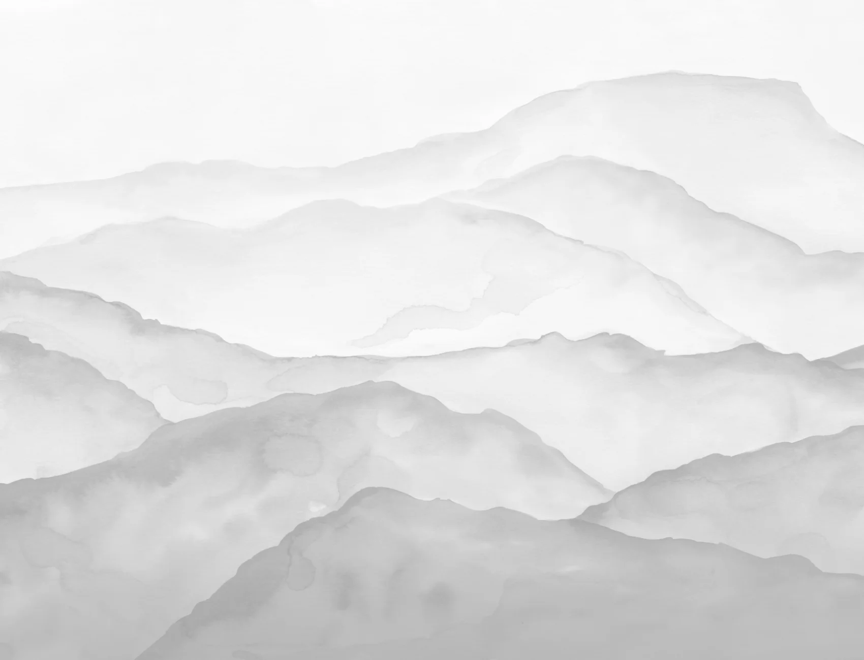 Light Gray Watercolor Mountain Mural