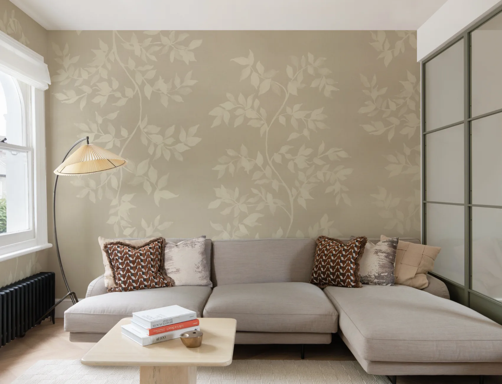 Beige Botanical Elegance Wall Mural For Tranquil Spaces