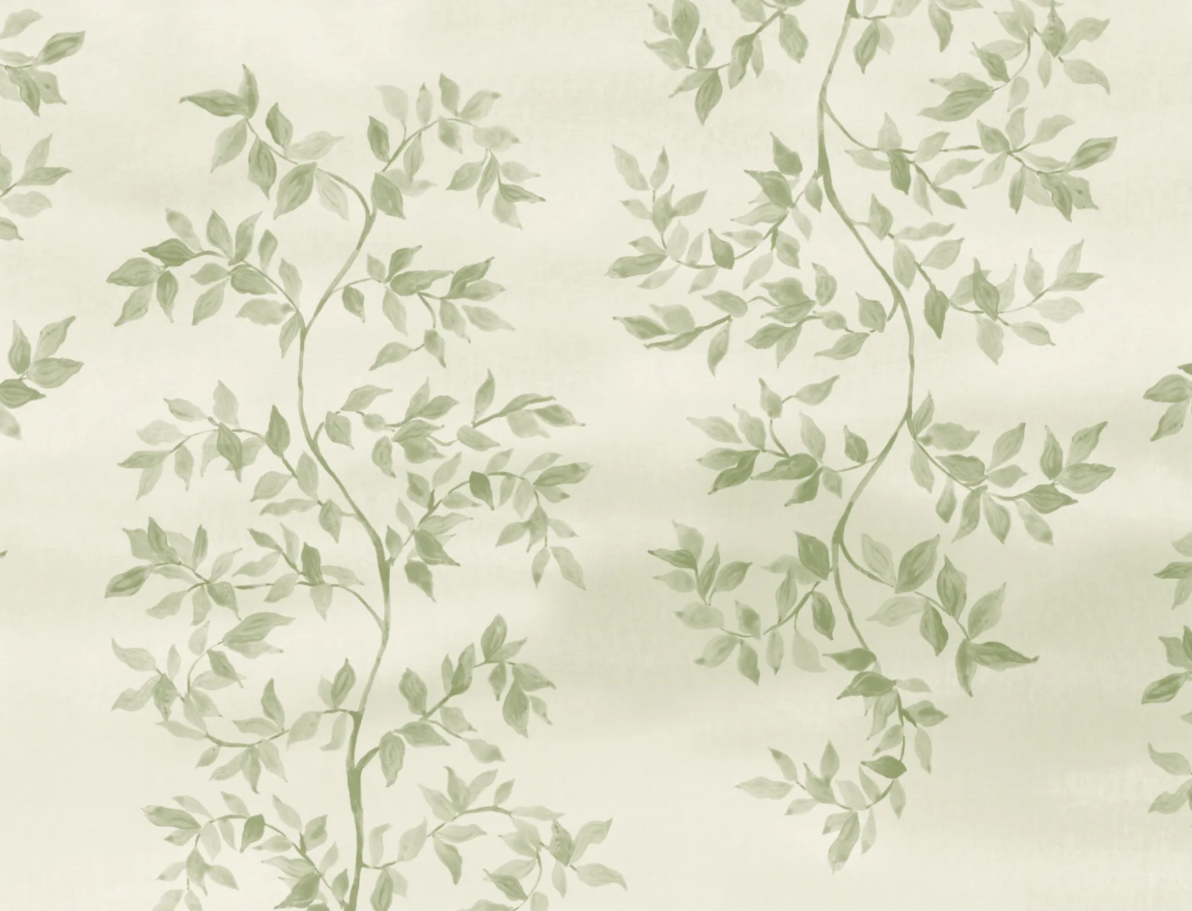 Soft Green Leaf Pattern Botanical Wall Mural