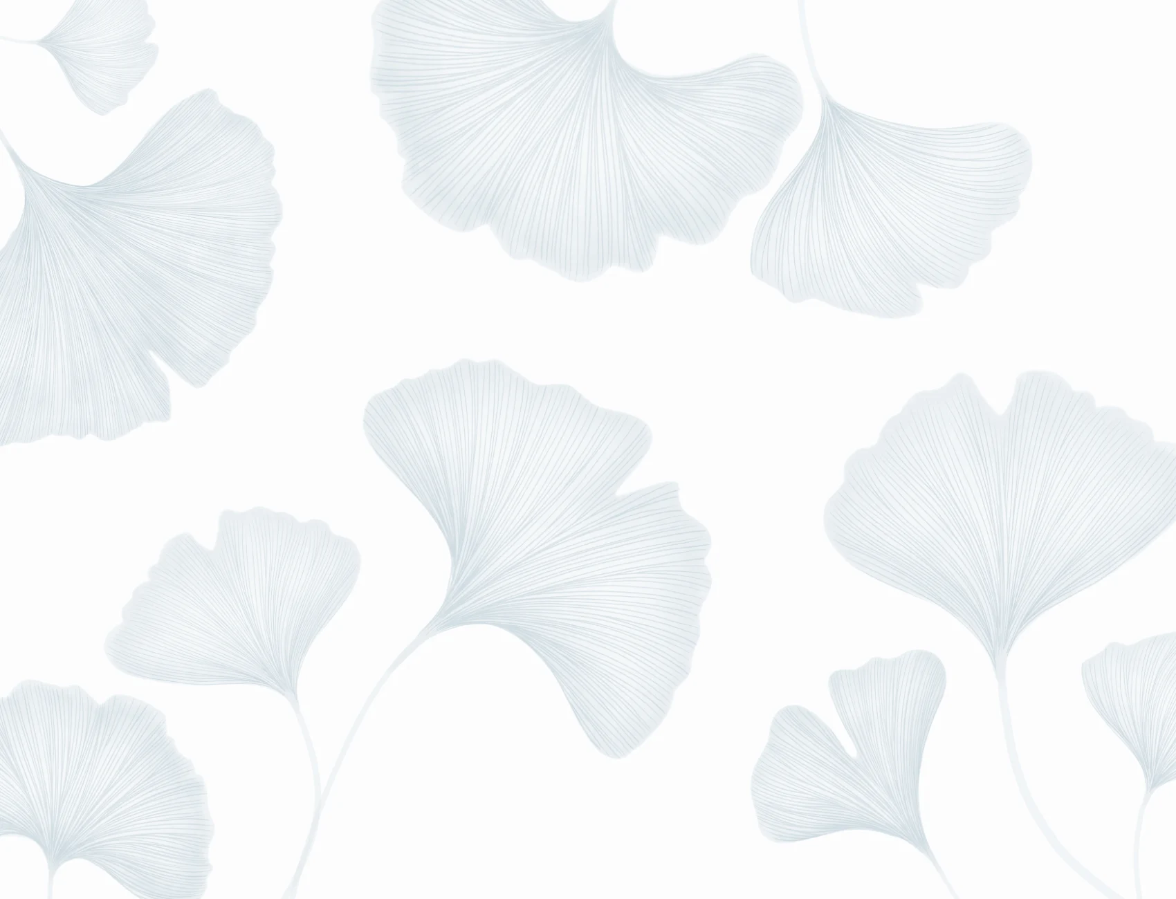 Blue Ginkgo Leaf Mural
