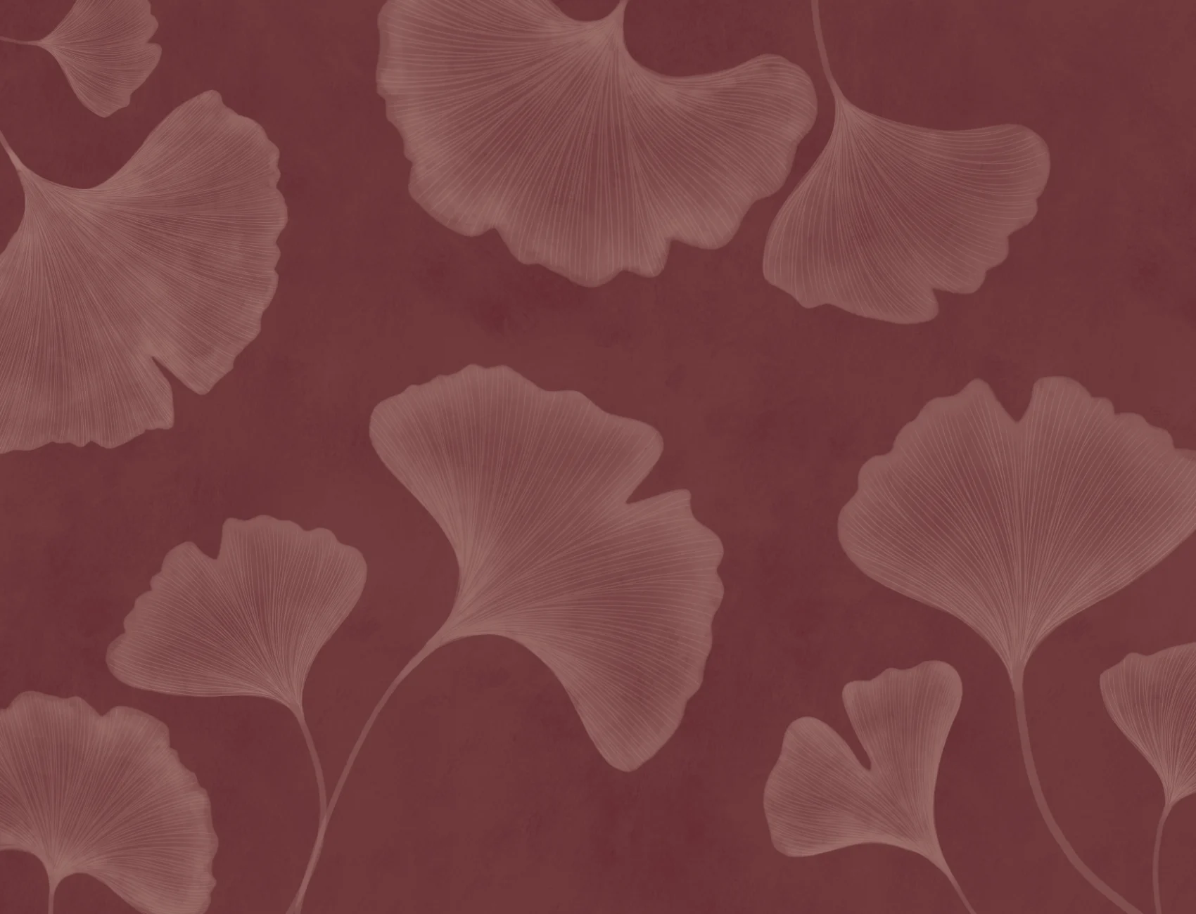 Mural de hojas de ginkgo malva