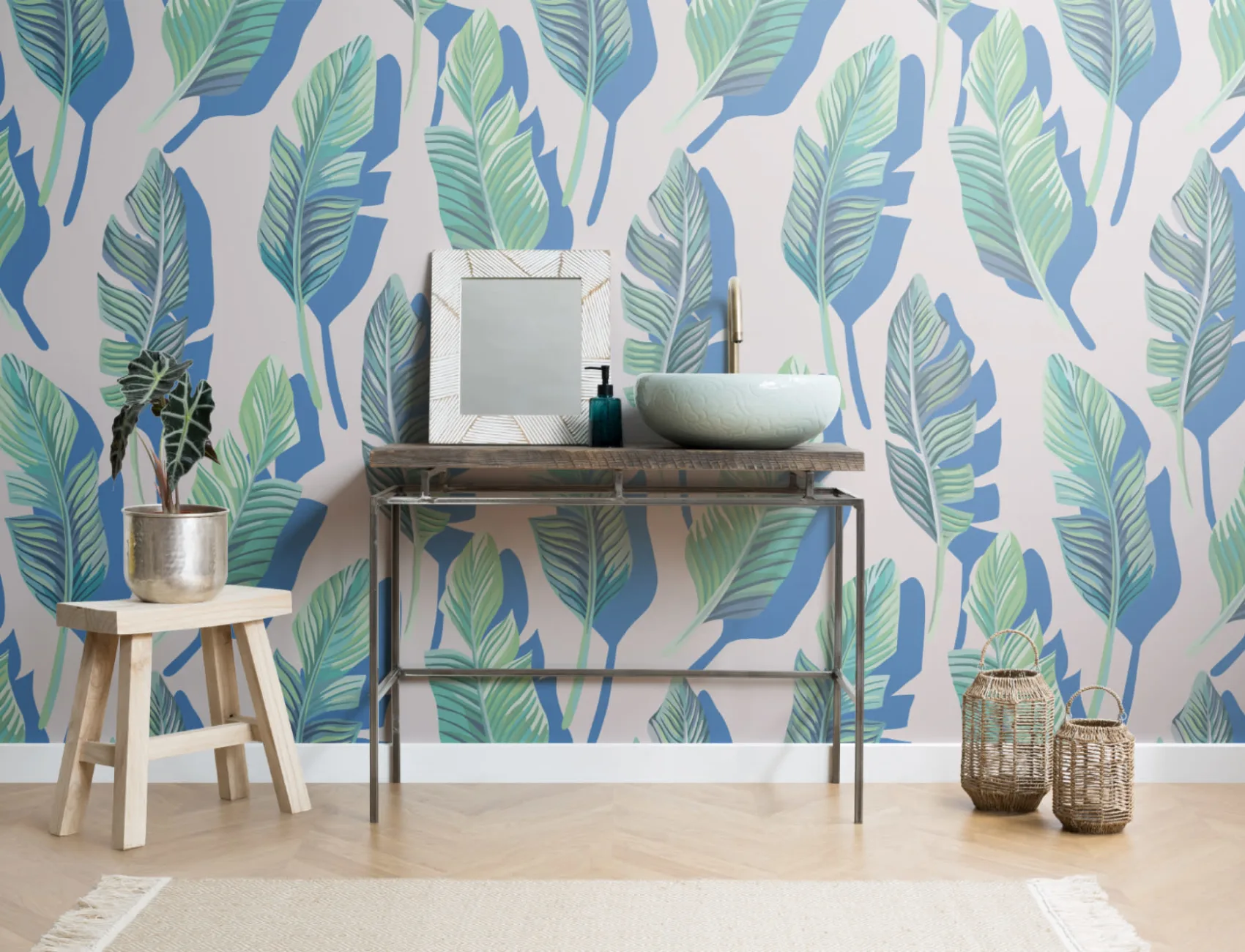 3D Leaf Tropical Wallpaper Mural
