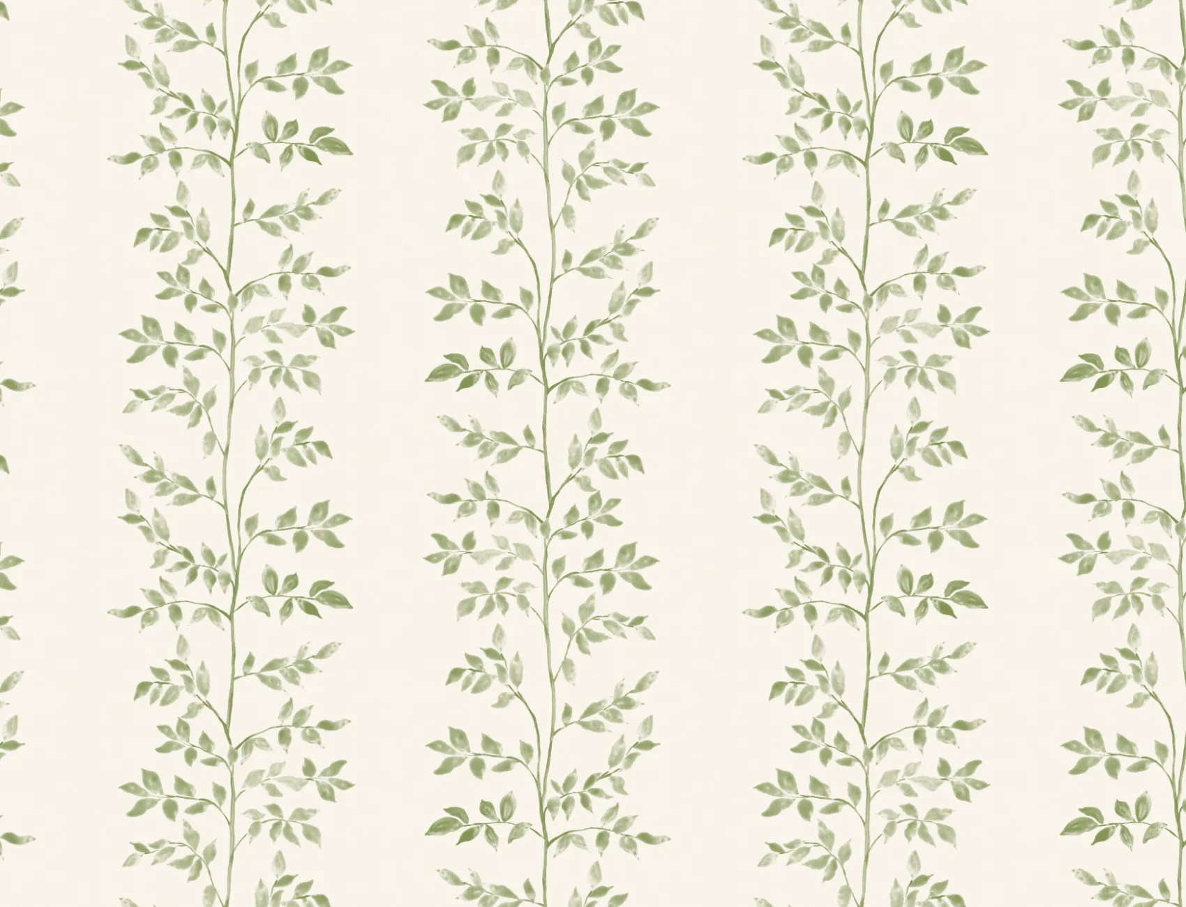 Mural de papel de parede botânico com padrão de folha verde