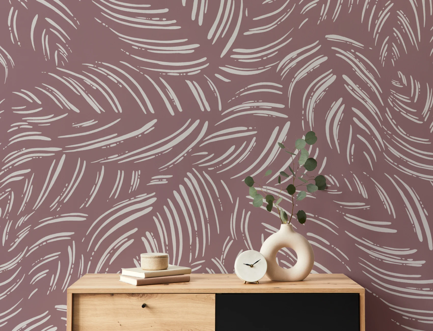 Fond d'écran abstrait contemporain mauve papier peint panoramique