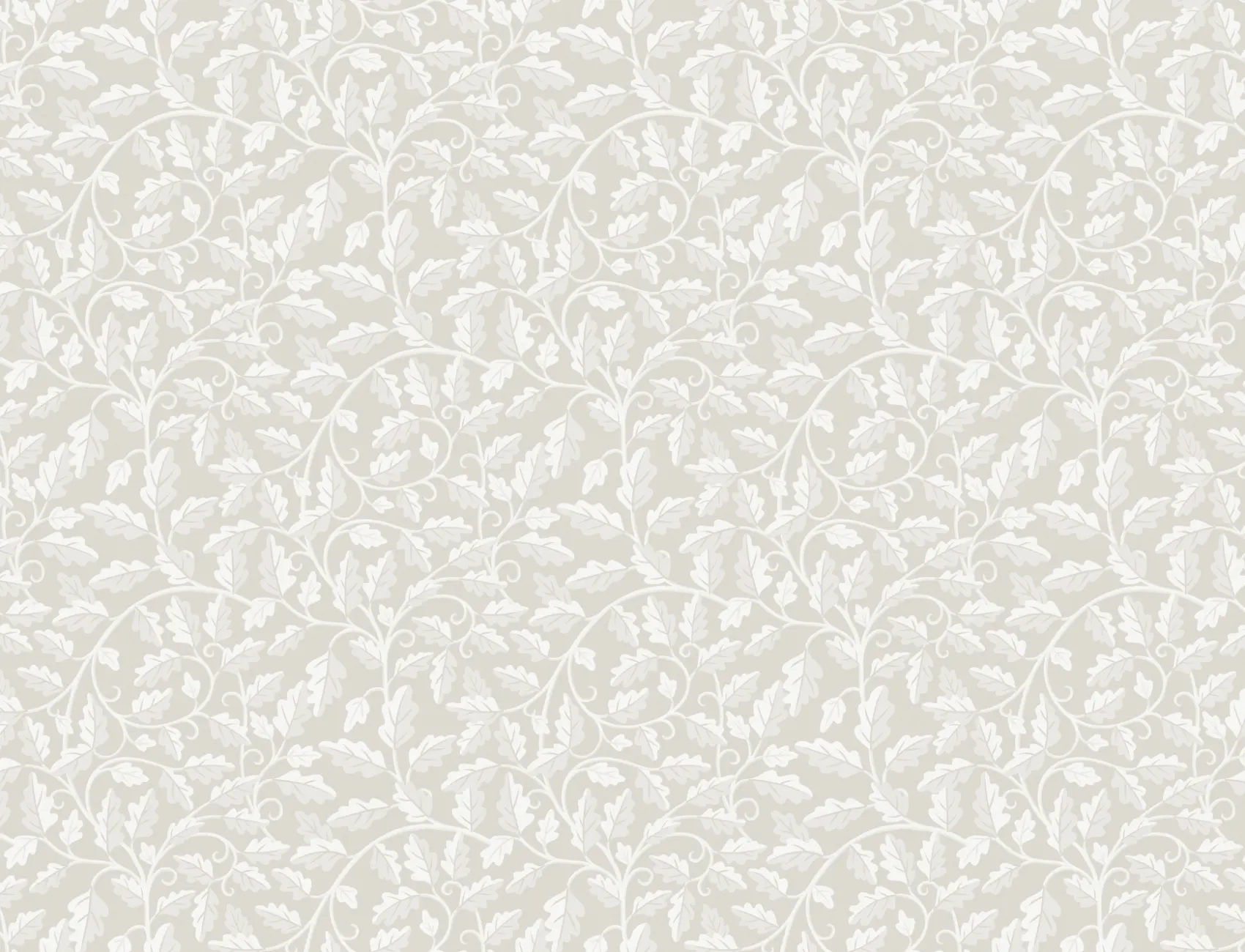 Beige eikenbladpatroon muurschildering voor rustgevende ruimtes