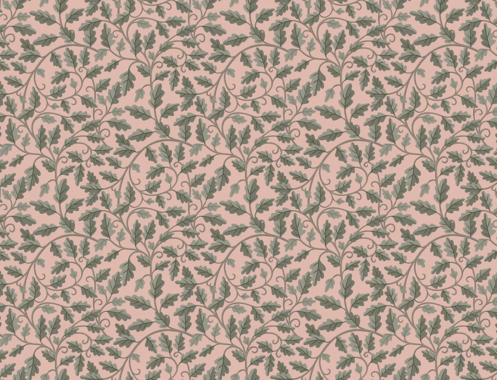 Pink Botanical Elegance Leaf Design Wallpaper Mural