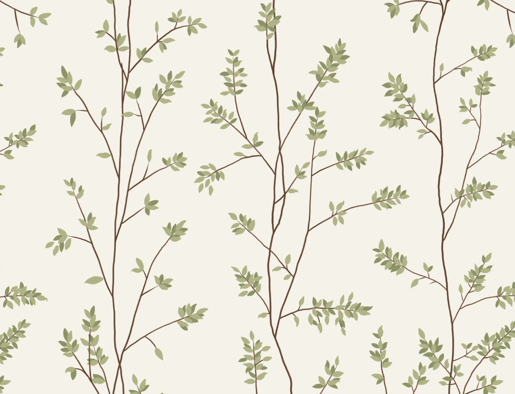Klassieke groene botanische patroon muurschildering