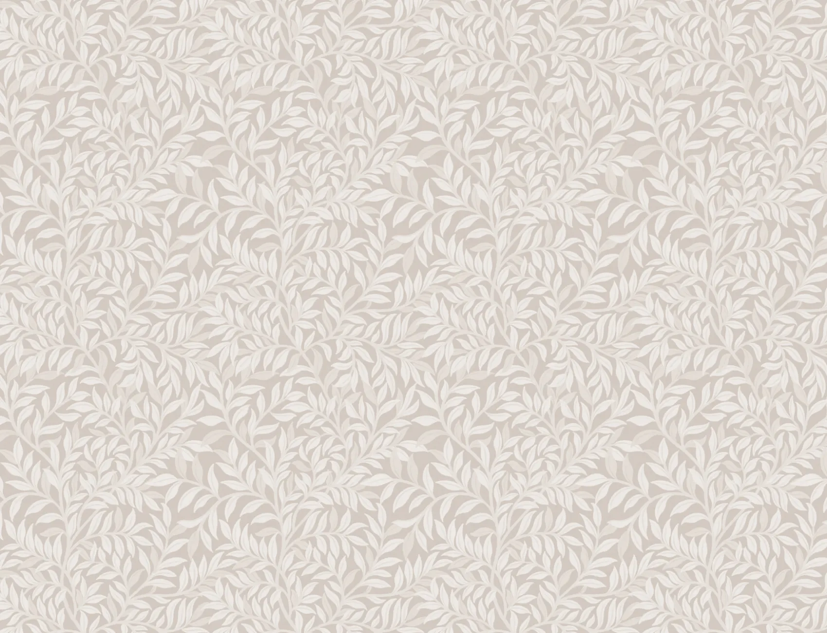 Beige botanisch bladpatroon muurschildering