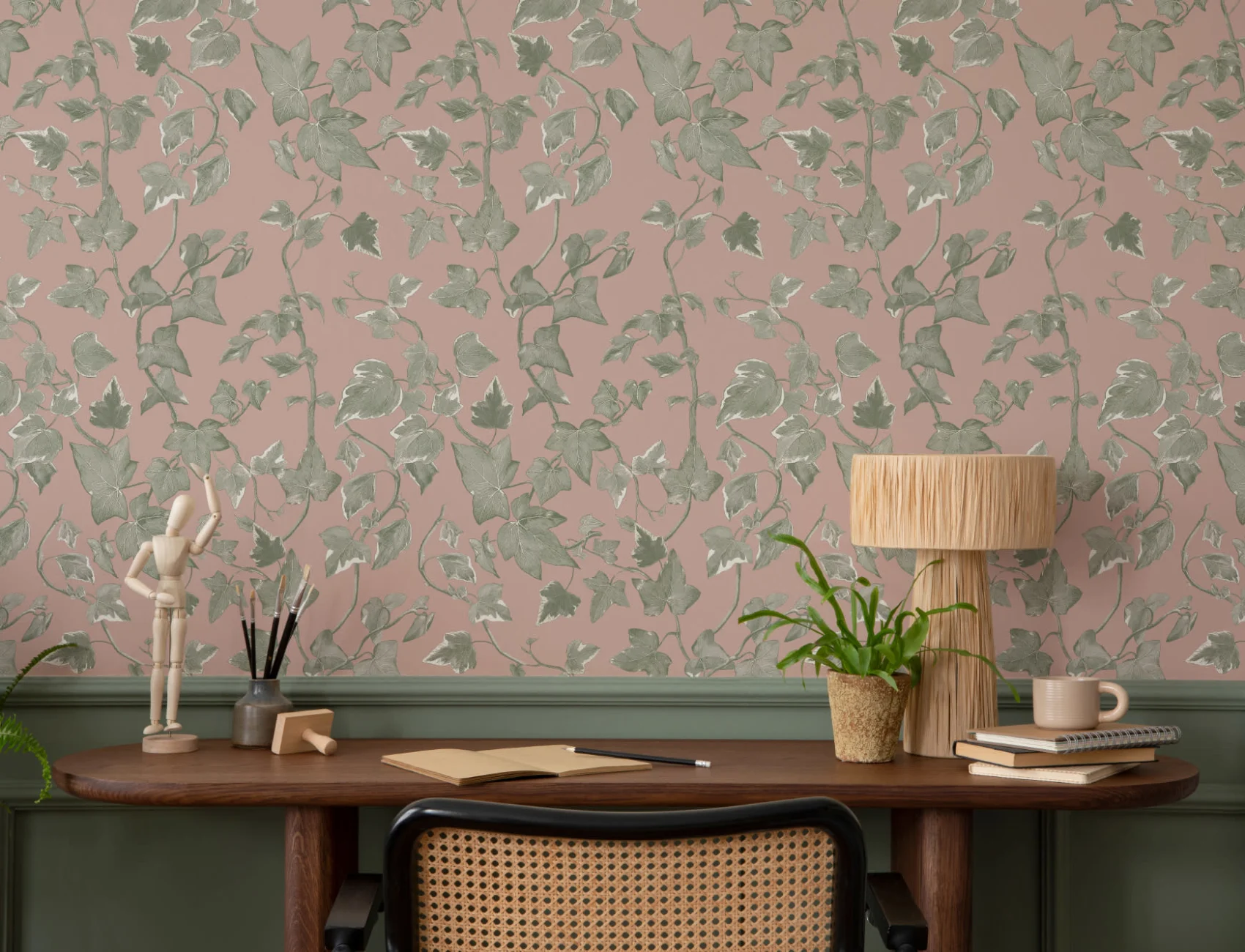 Pink Heritage Ivy Wallpaper