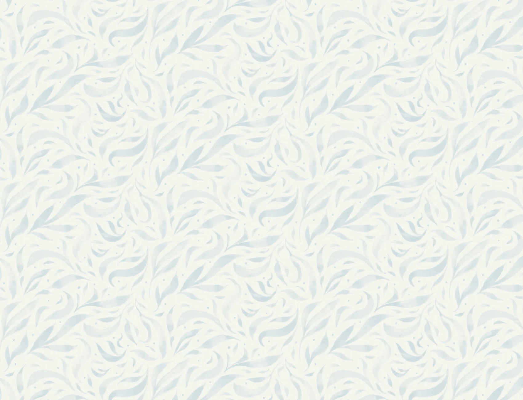 Blue Watercolor Floating Leaves Wallpaper