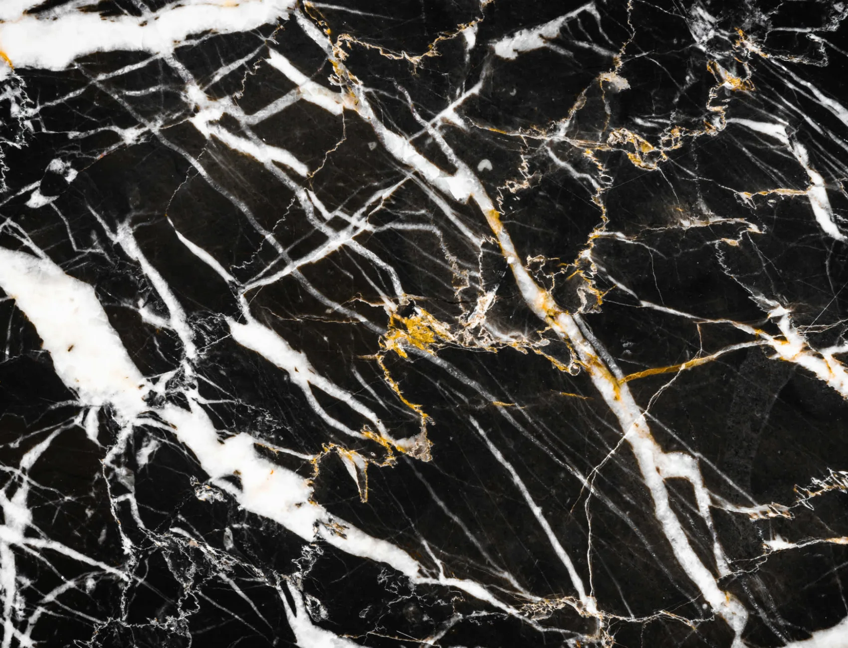Black, White & Gold Dark Marble Effect Wallpaper Mural