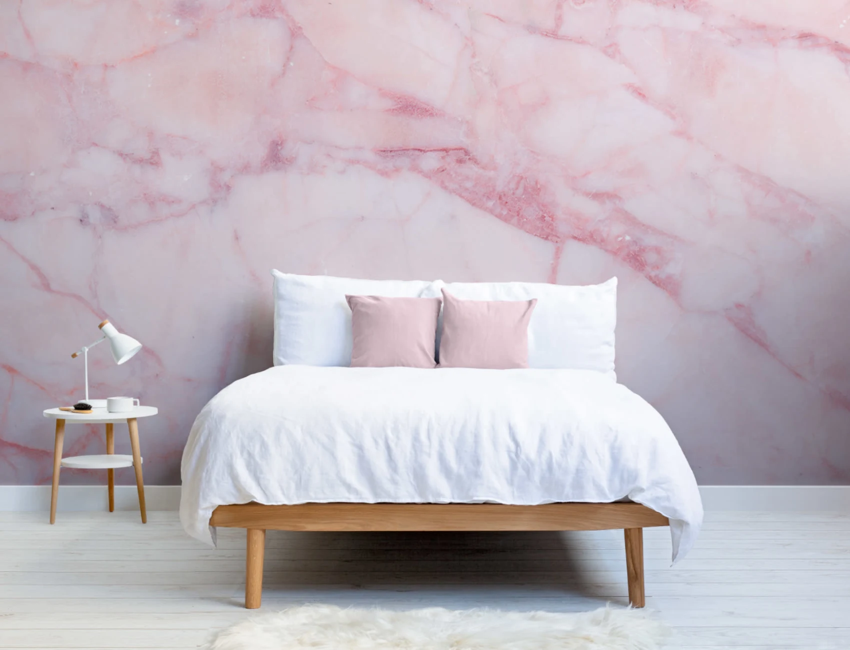 Gebarsten Roze Marmer Behang Muurschildering