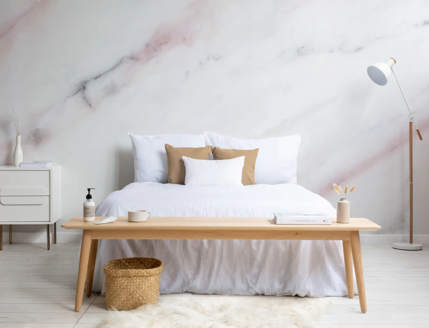 Soft Pastel Pink Marble Wallpaper Mural