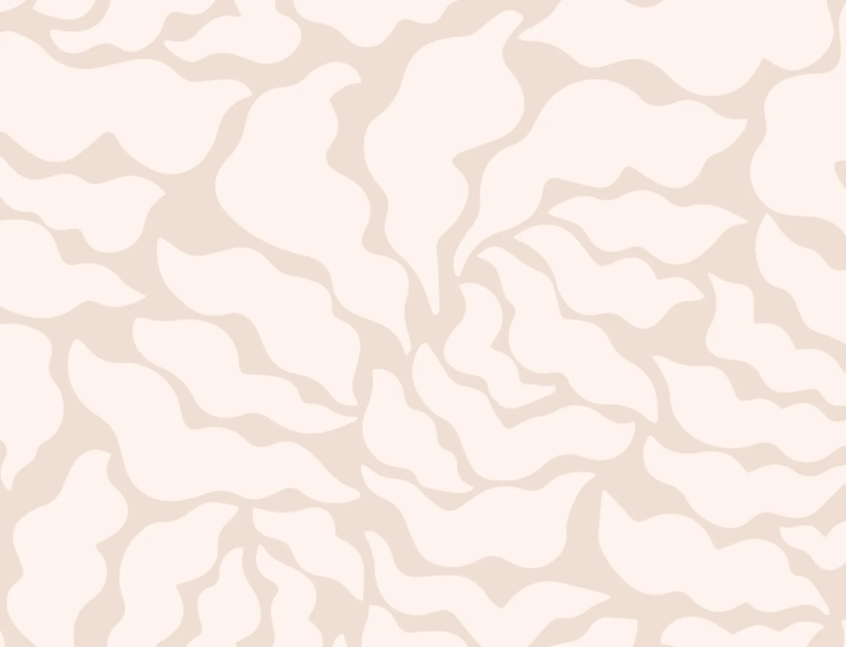 Abstrakte botanische Fototapete in Creme und Beige