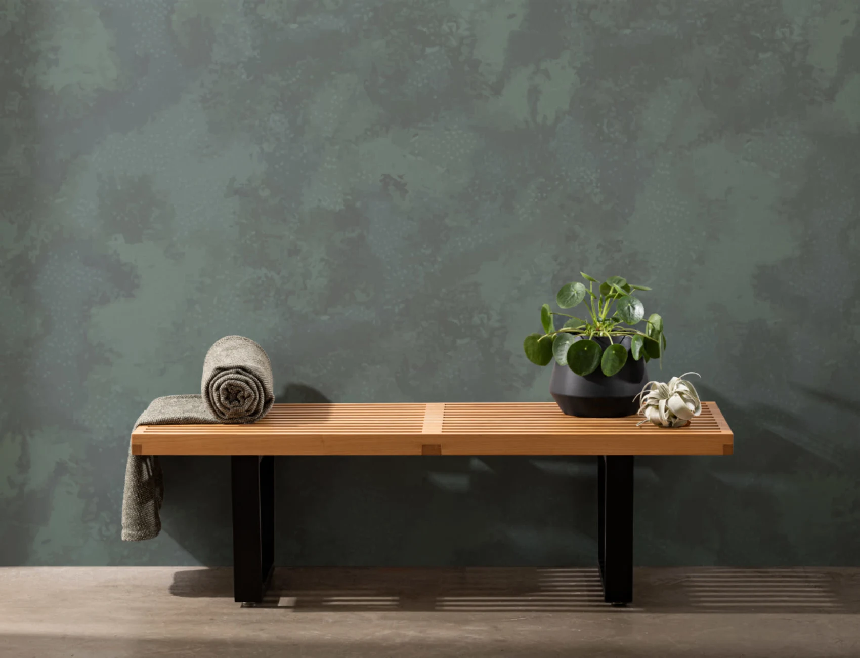 Papier Peint Panoramique Vert Foncé Texture Mousse