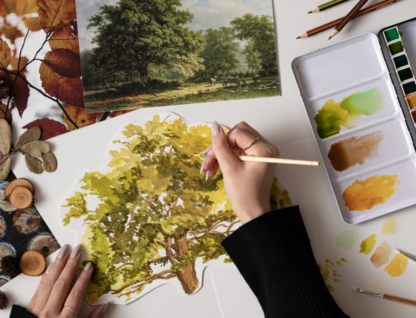 Autumn Oak Tree Wallpaper Mural
