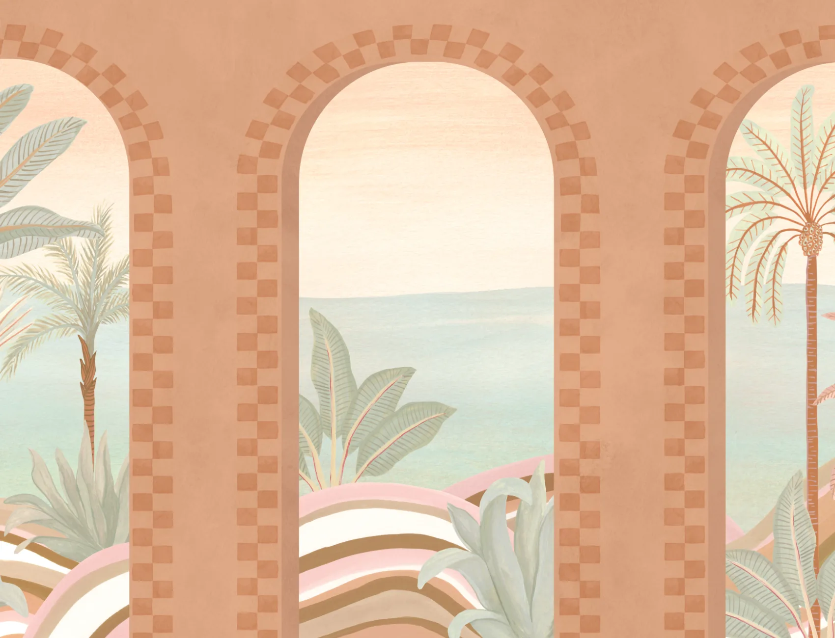 Mediterranean Arch Scenic Mural