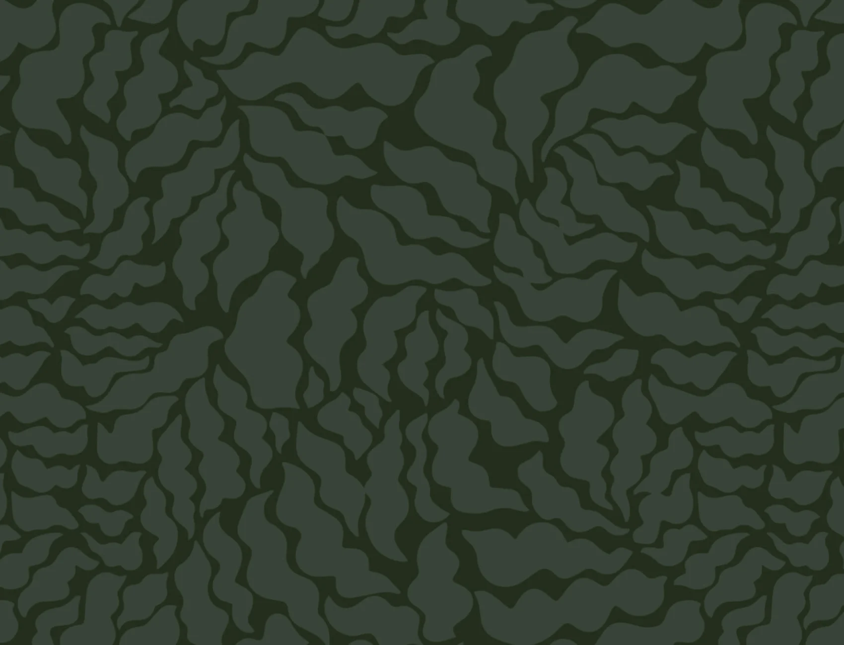 Dark Green Abstract Botanical Repeat Pattern Wallpaper