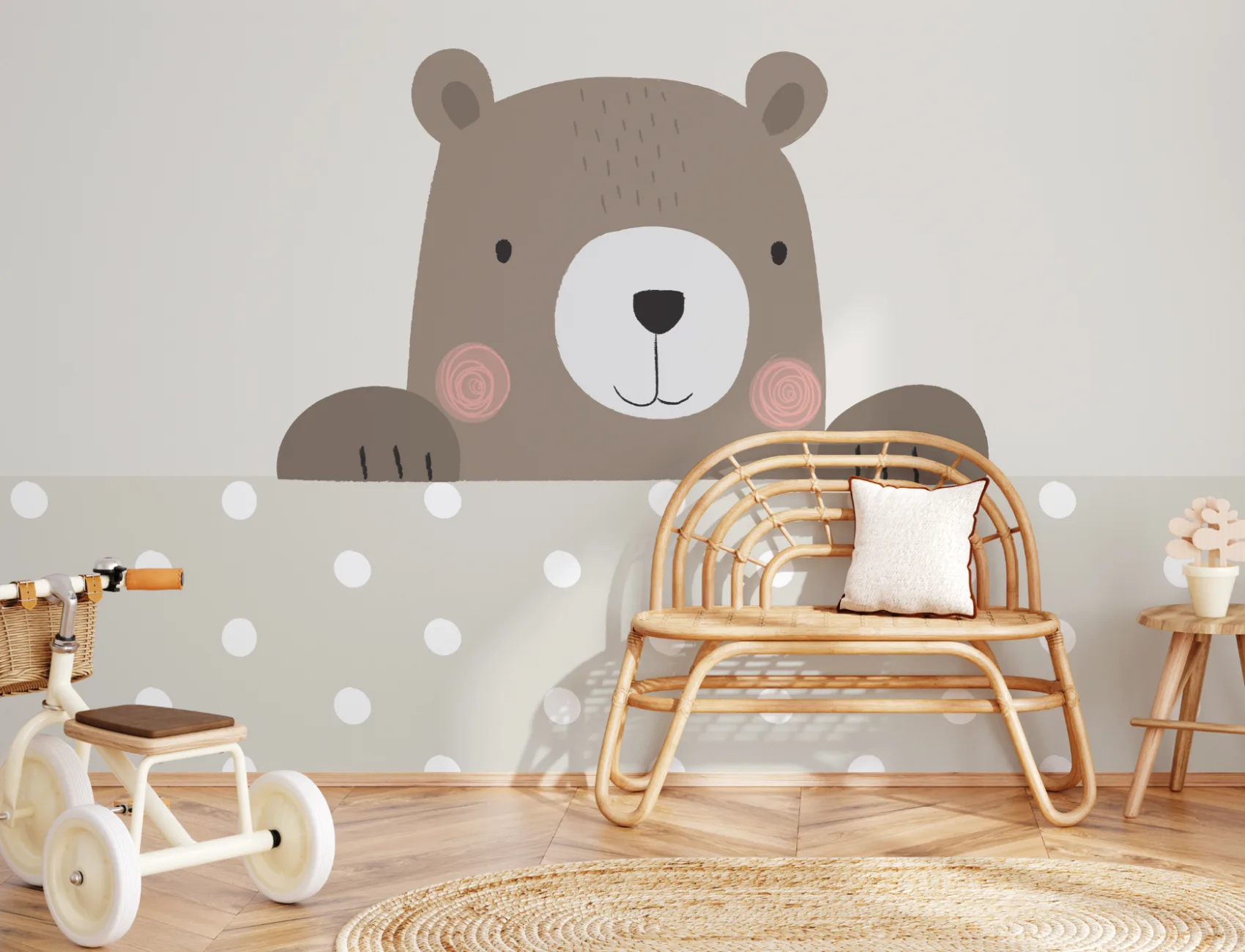 Peek-a-Boo Bernie Bear Wallpaper Mural