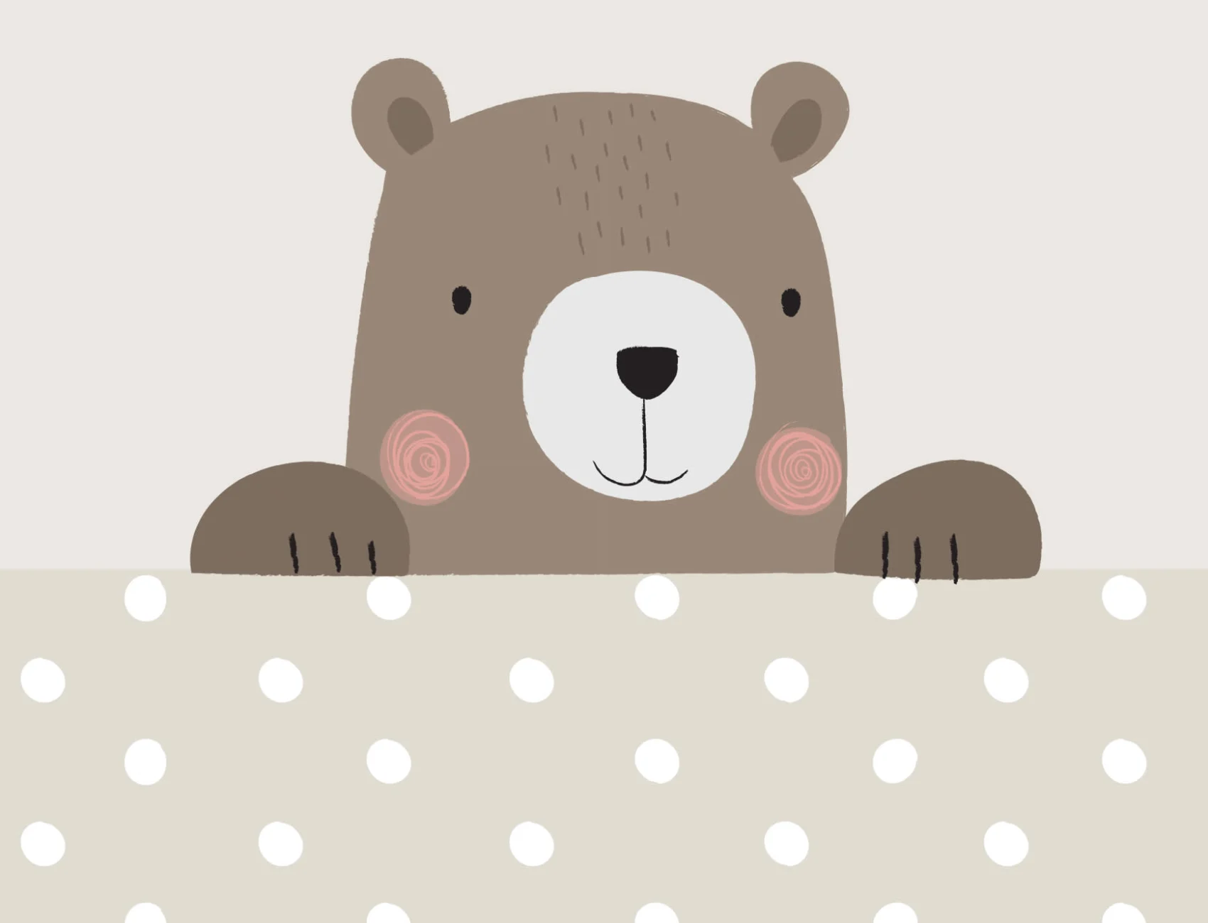 Peek-a-Boo Bernie Bear Wallpaper Mural