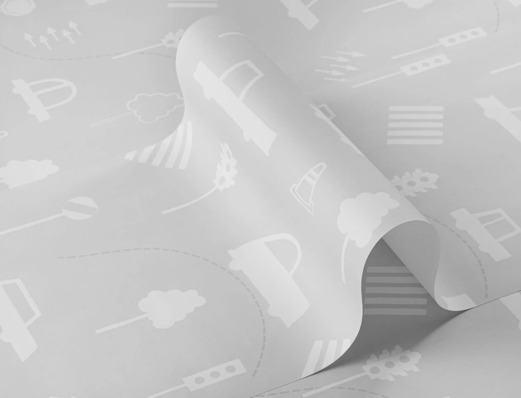 Papel de parede com padrão de repetição de engarrafamento cinzento e branco