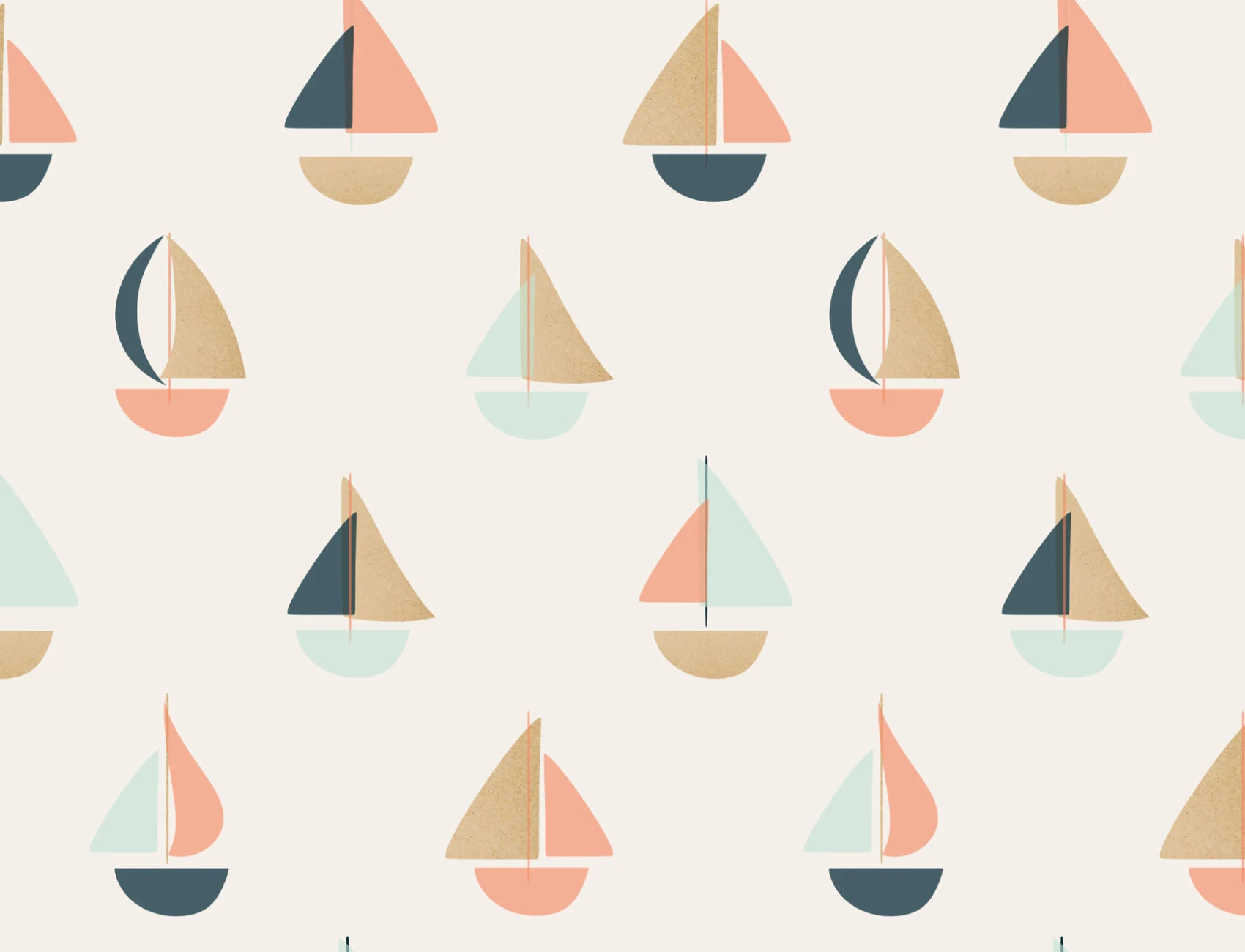 Kleine boot behang muurschildering