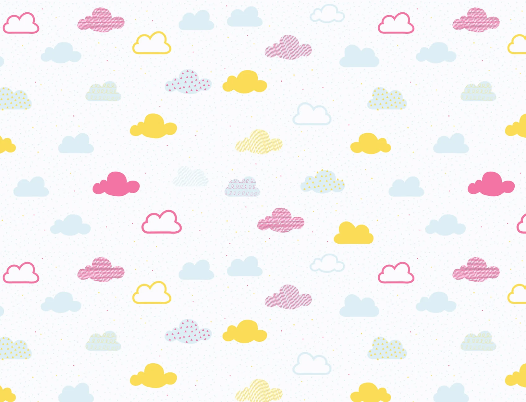 Bright Pastel Cloud Pattern Wallpaper Mural