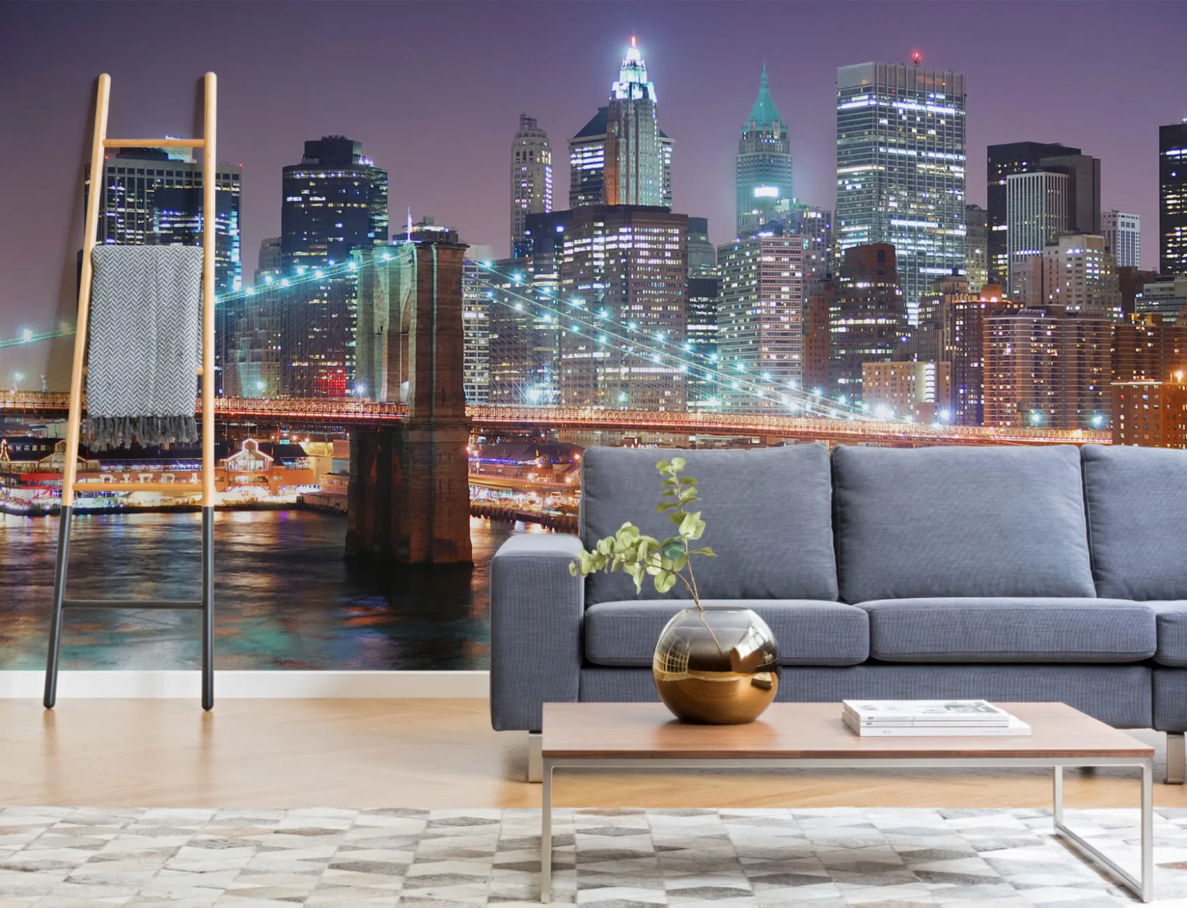 Brooklyn At Night Wallpaper Mural