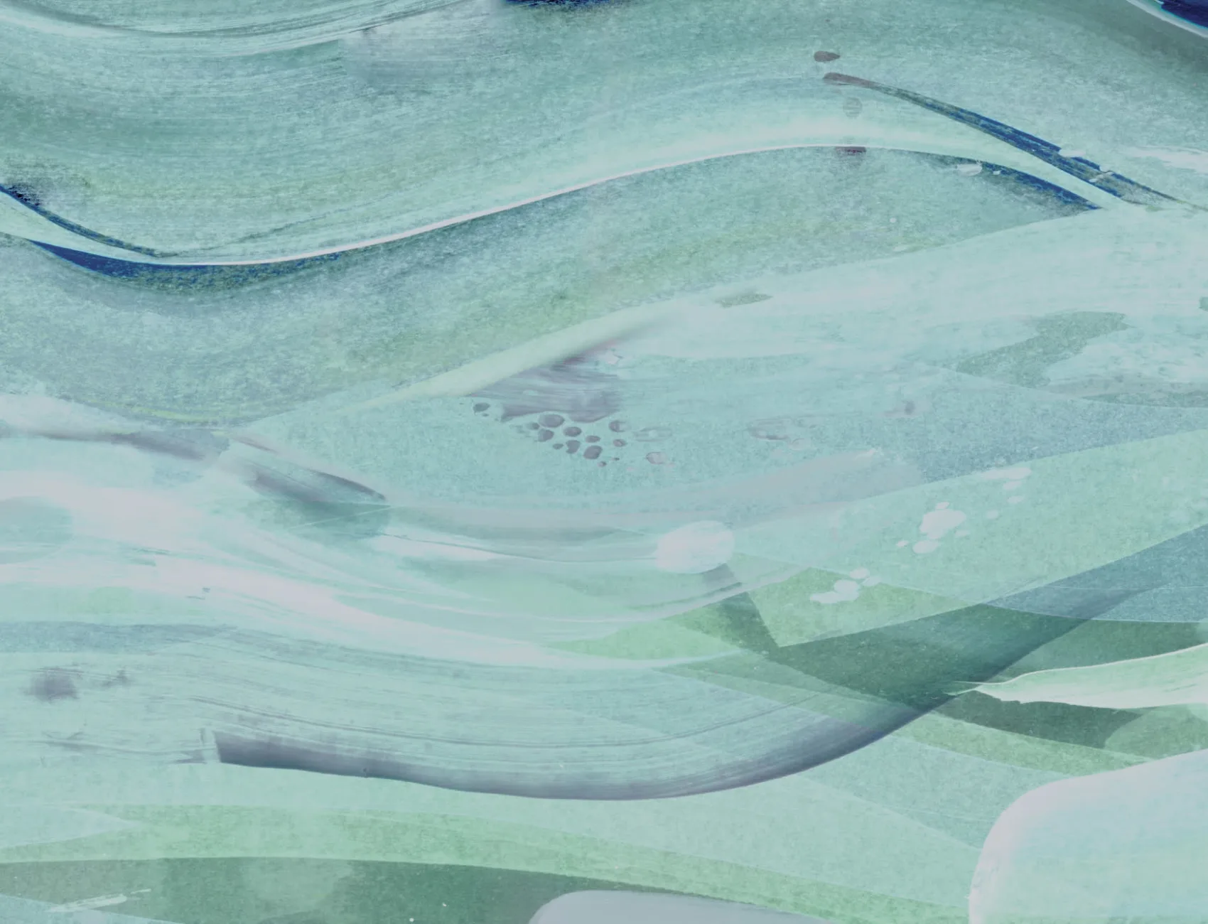 Blauw Groen Abstract Oceaan Schilderen Behang Muurschildering