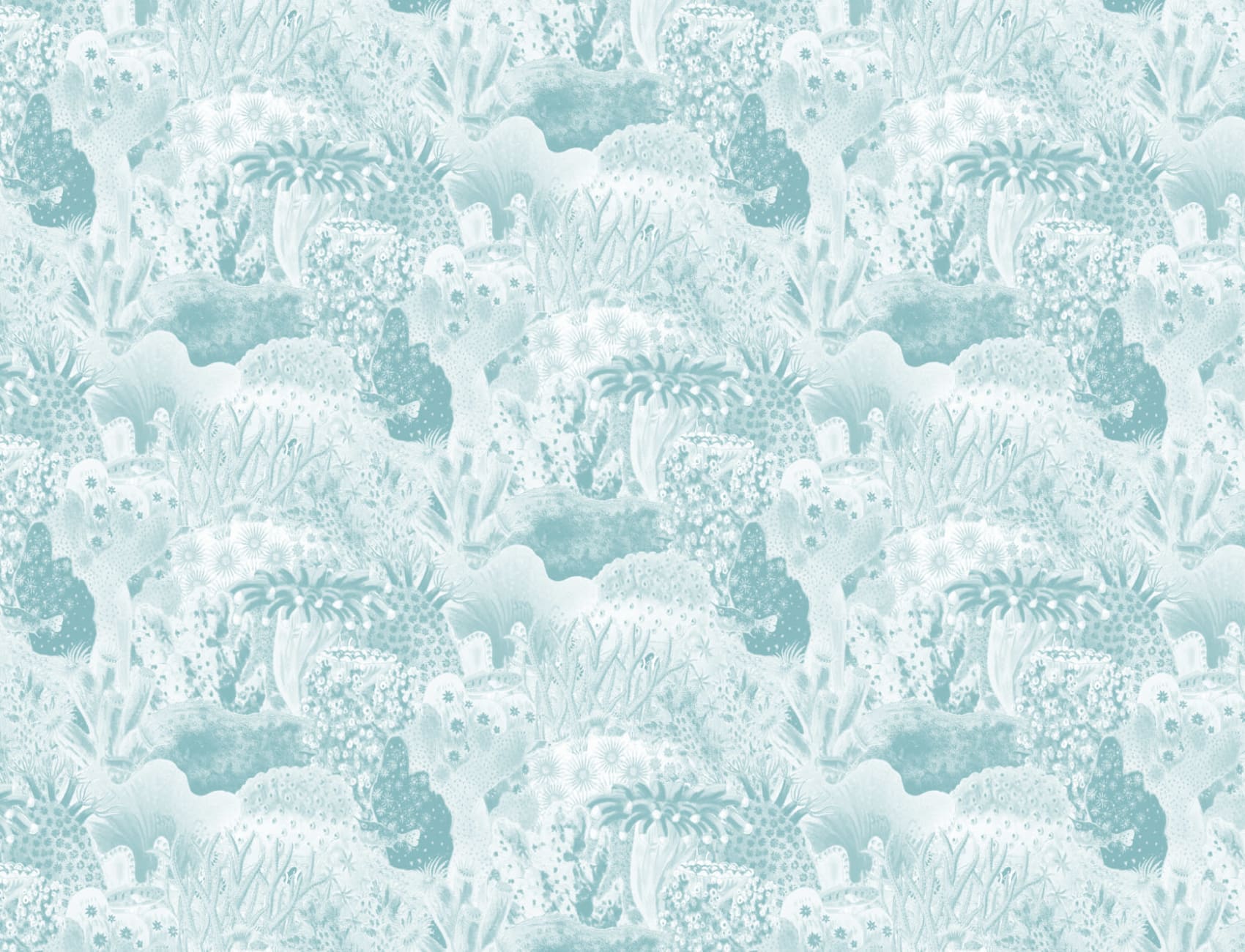 Papel pintado de Ilustraciones vintage azules Vida marina